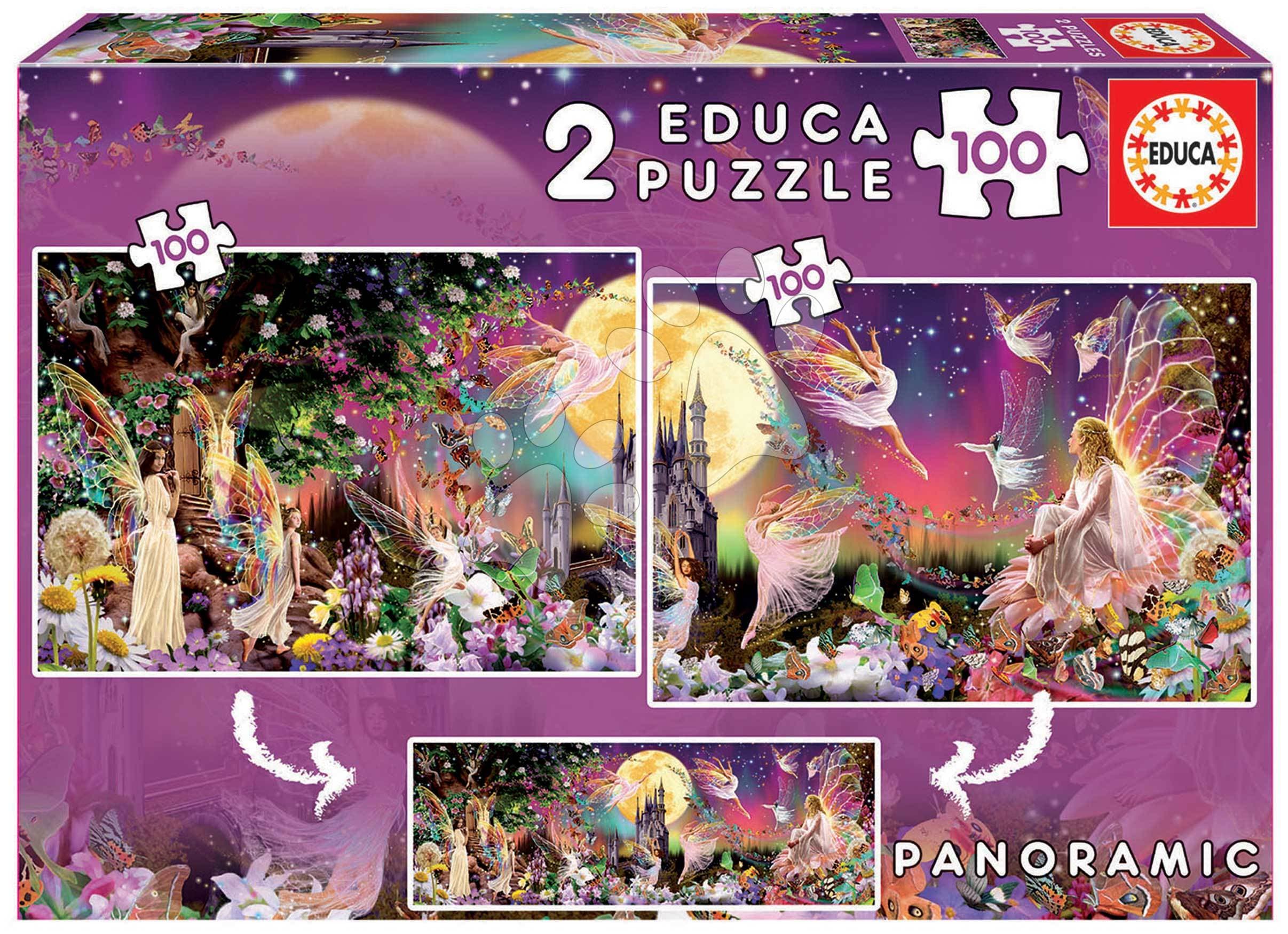 Puzzle panoramatické Fairy Triptych Educa 2×100 dielov 1