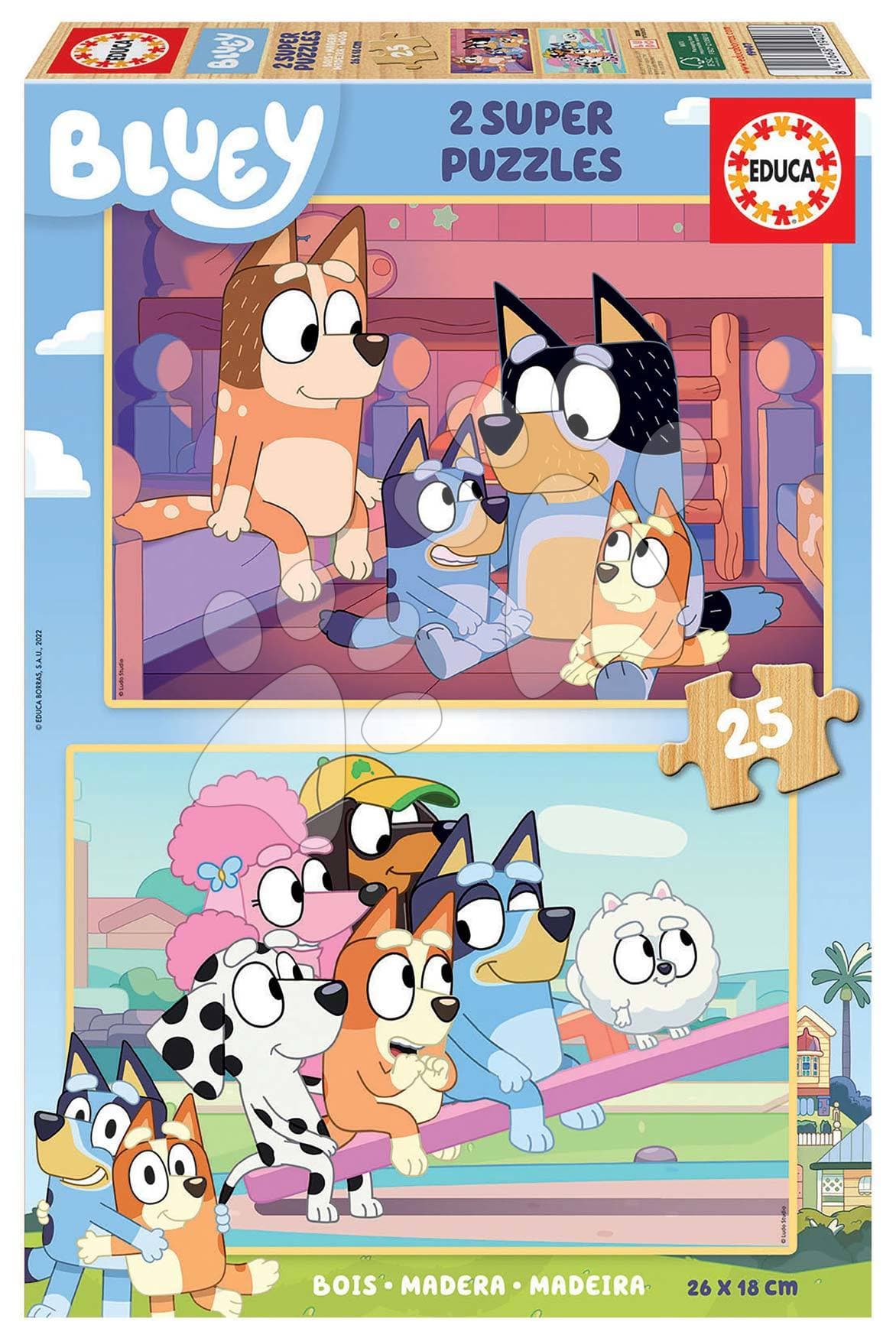 Drevené puzzle Bluey Educa 2x25 dielov 1