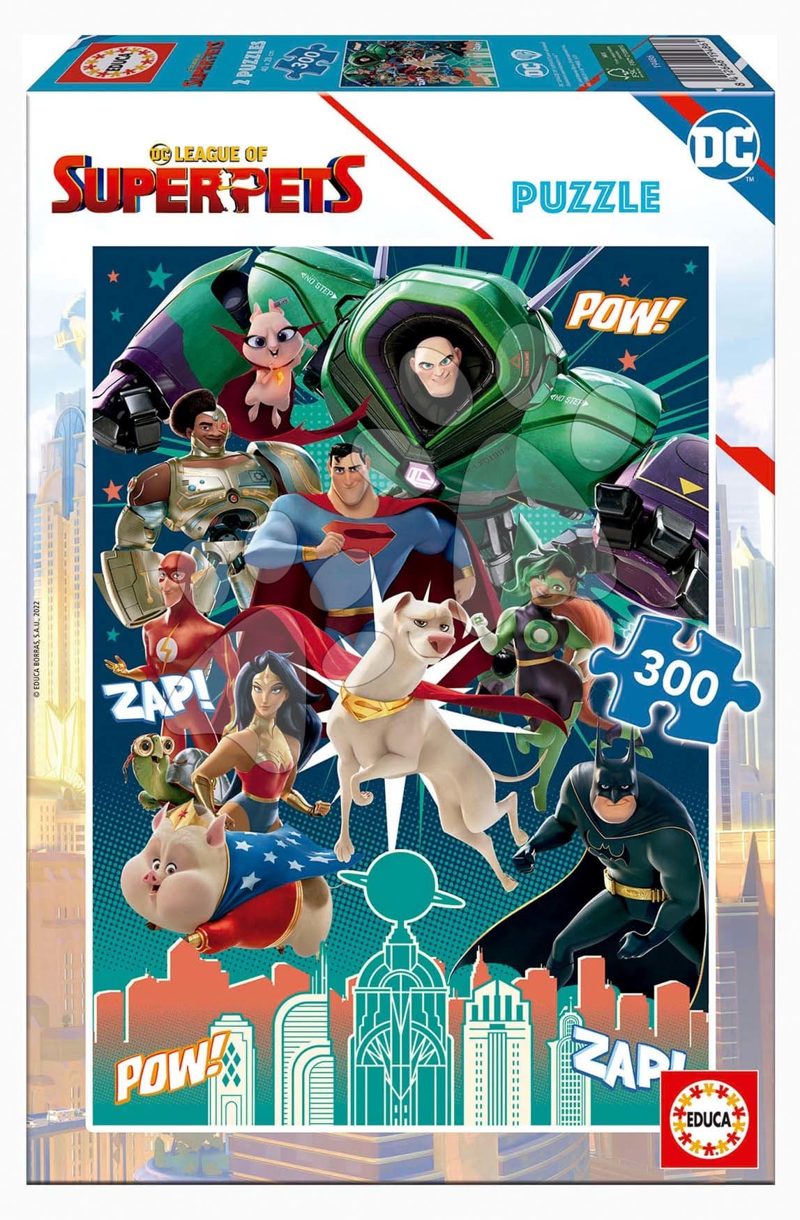 Puzzle DC League of Superpets Educa 300 dielov a Fix lepidlo 1