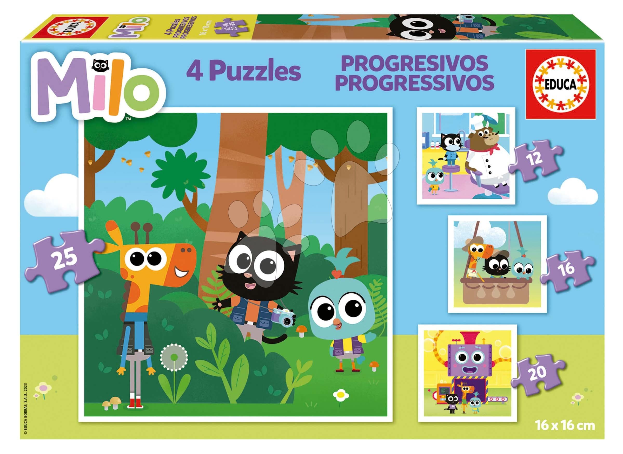 Puzzle Milo Progressive Educa 12-16-20-25 dielov 1
