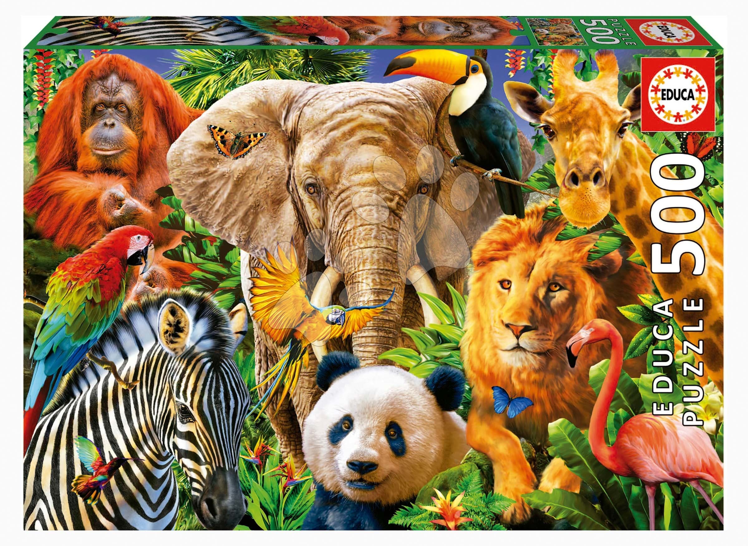 Puzzle Wild Animal Collage Educa 500 dielov a Fix lepidlo 1