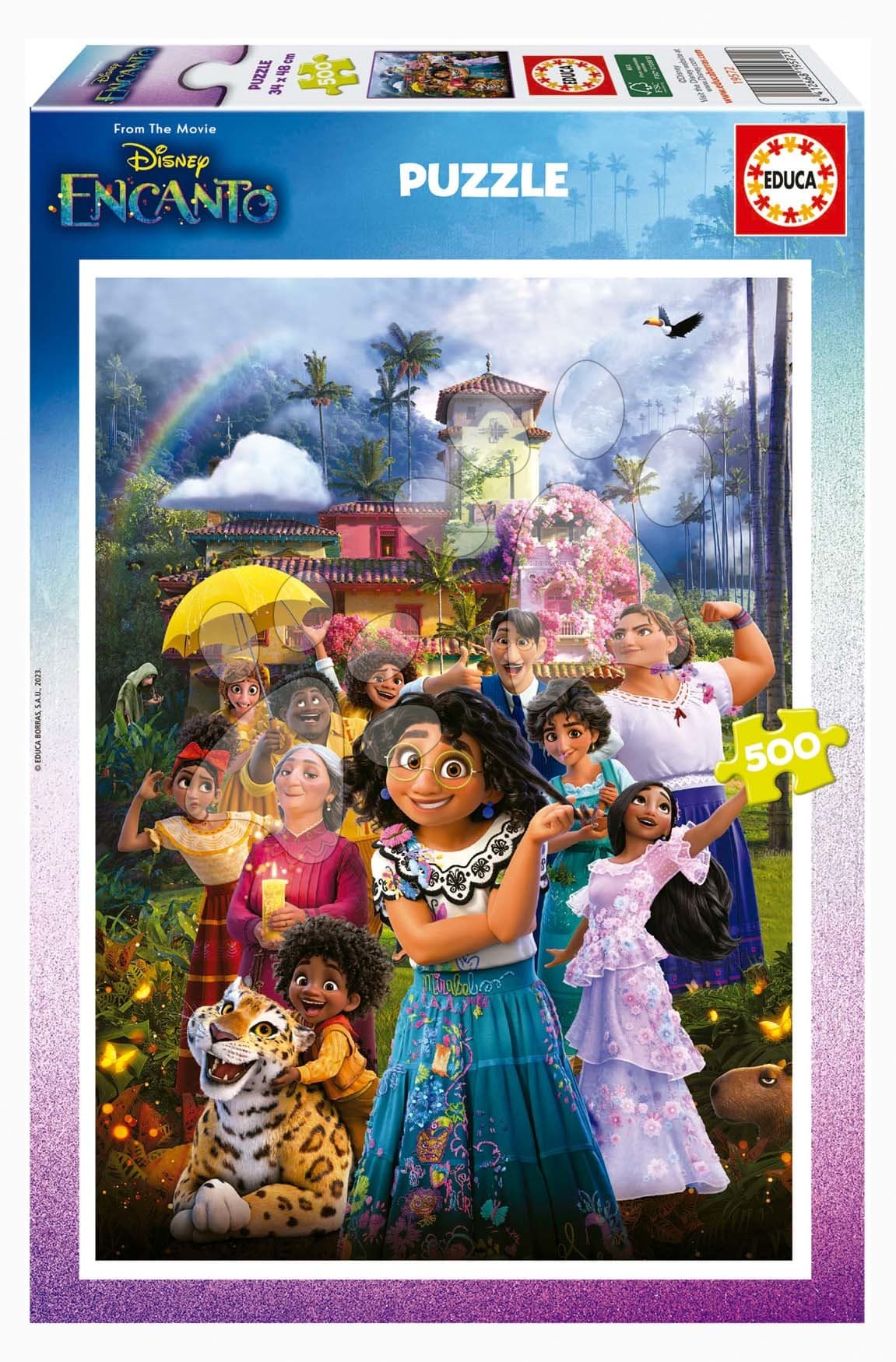 Puzzle Disney Encanto Educa 500 dielov a Fix lepidlo 1