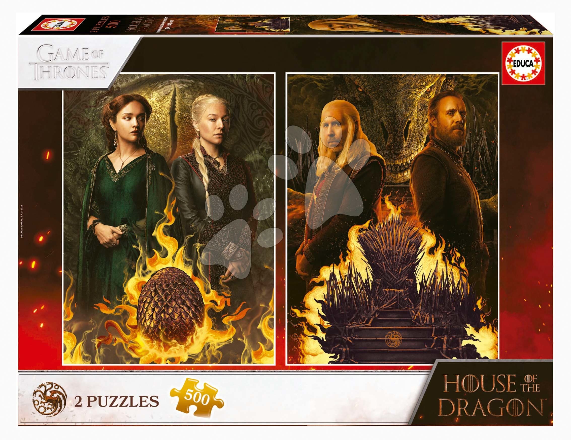 Puzzle House of the Dragon Educa 2x500 dielov a Fix lepidlo 1