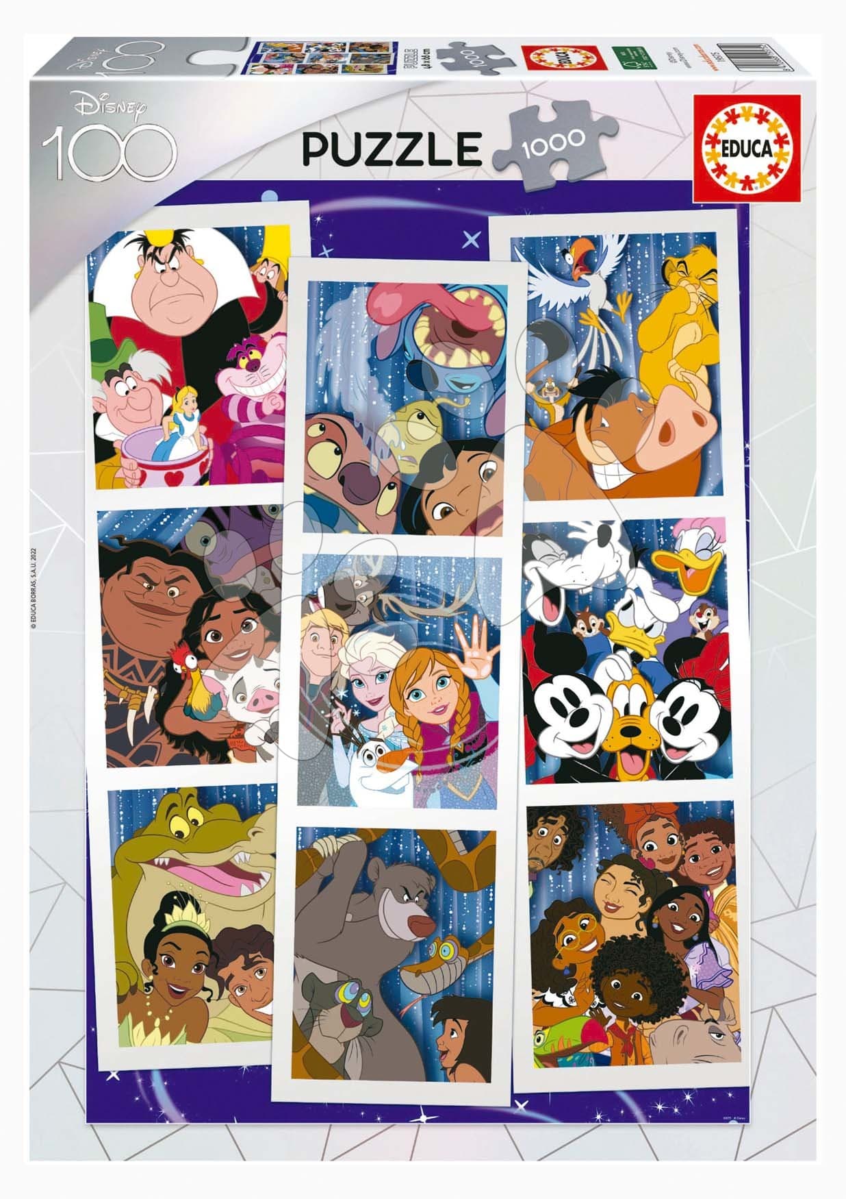 Puzzle Disney 100 Collage Educa 1000 dielov a Fix lepidlo 1