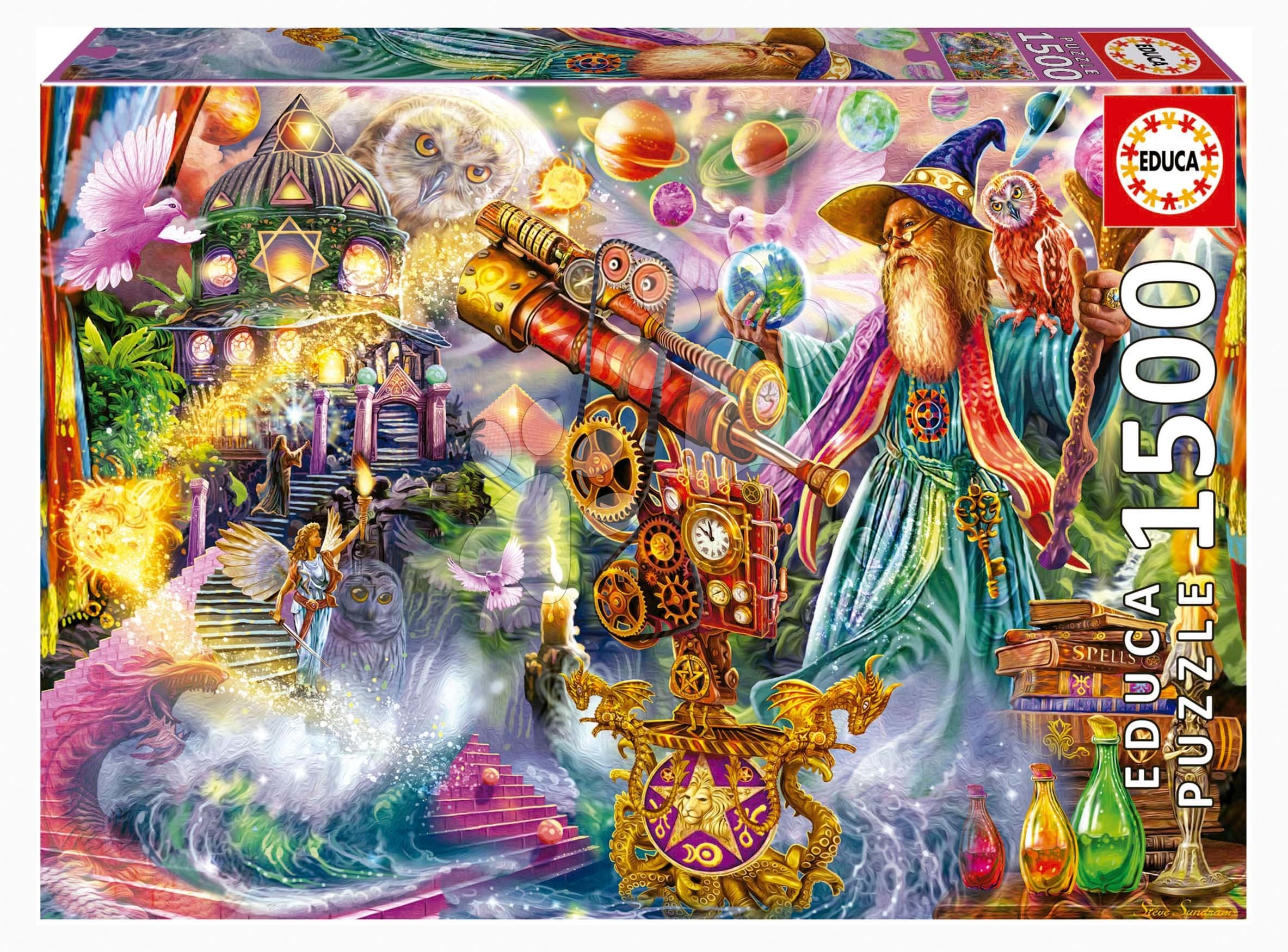 Puzzle Wizard Spell Educa 1500 dielov a Fix lepidlo 1
