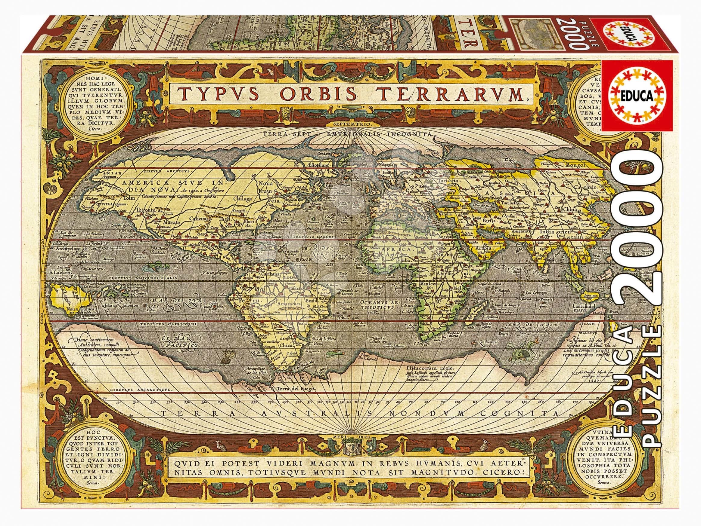 Puzzle Map of the World Educa 2000 dielov a Fix lepidlo 1