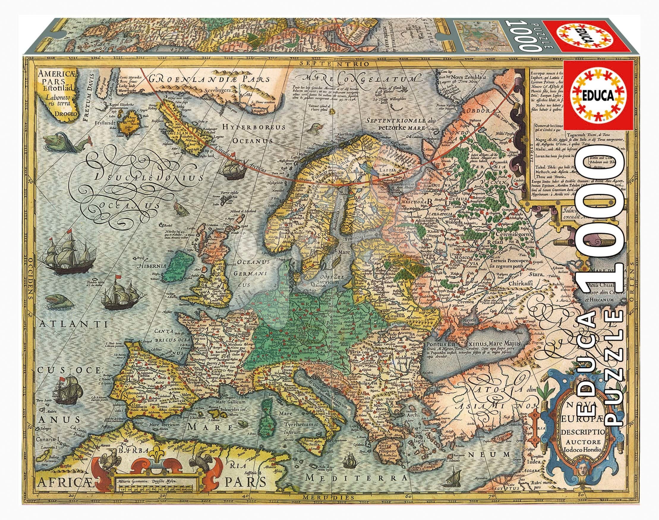 Puzzle Map of Europe Educa 1000 dielov a Fix lepidlo 1