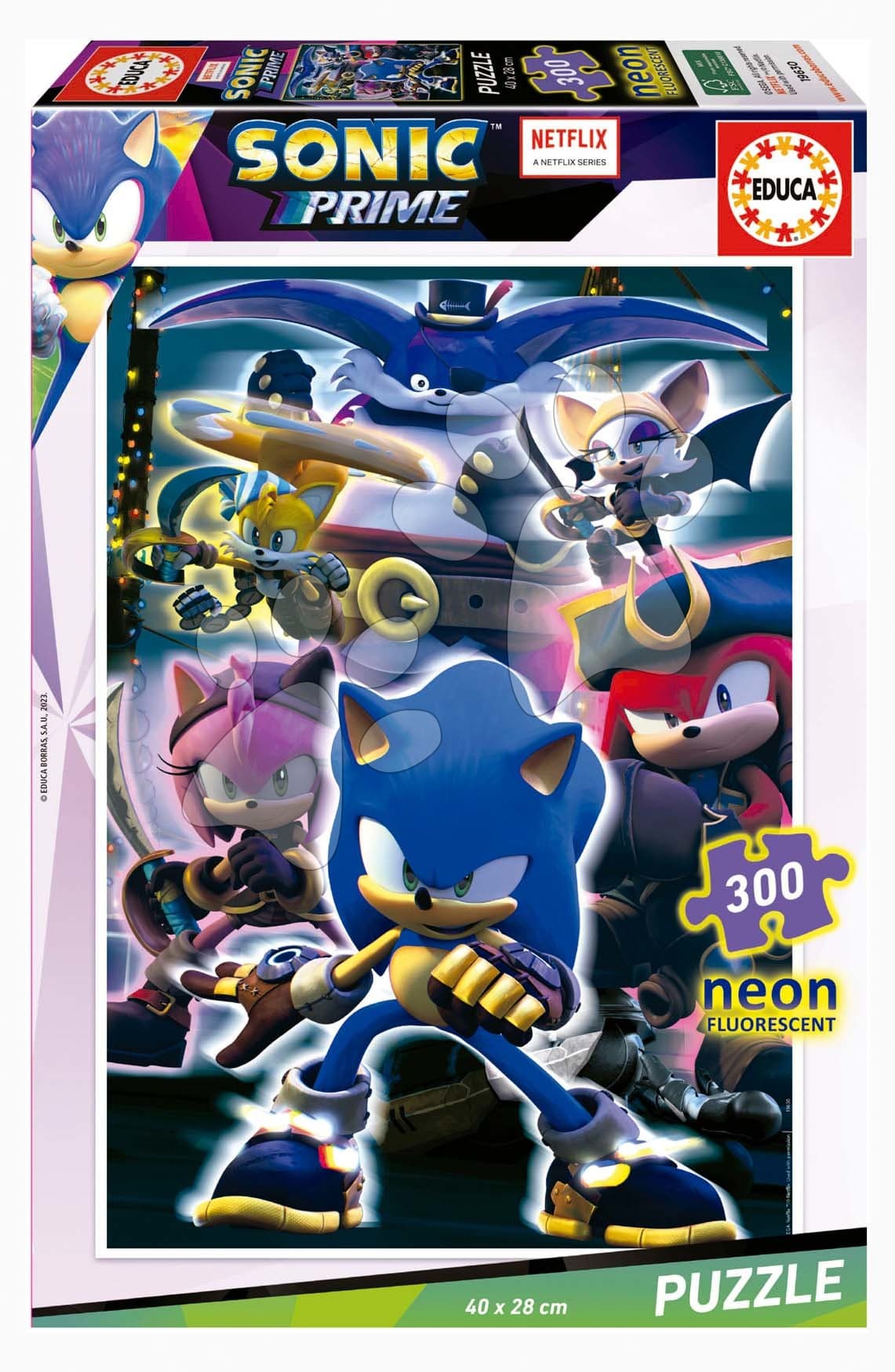 Puzzle Sonic Prime Educa 300 dielov svietiace od 8 rokov 1