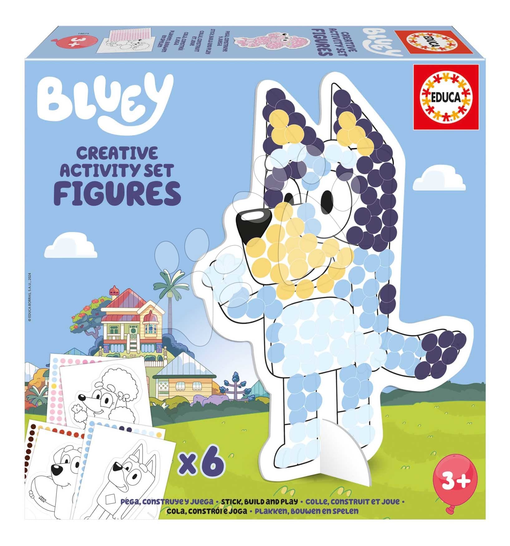 Kreatívne tvorenie 3D Make & Play Bluey Activity Set Educa vytvor si vlastnú postavičku psíka Bluey s nálepkami