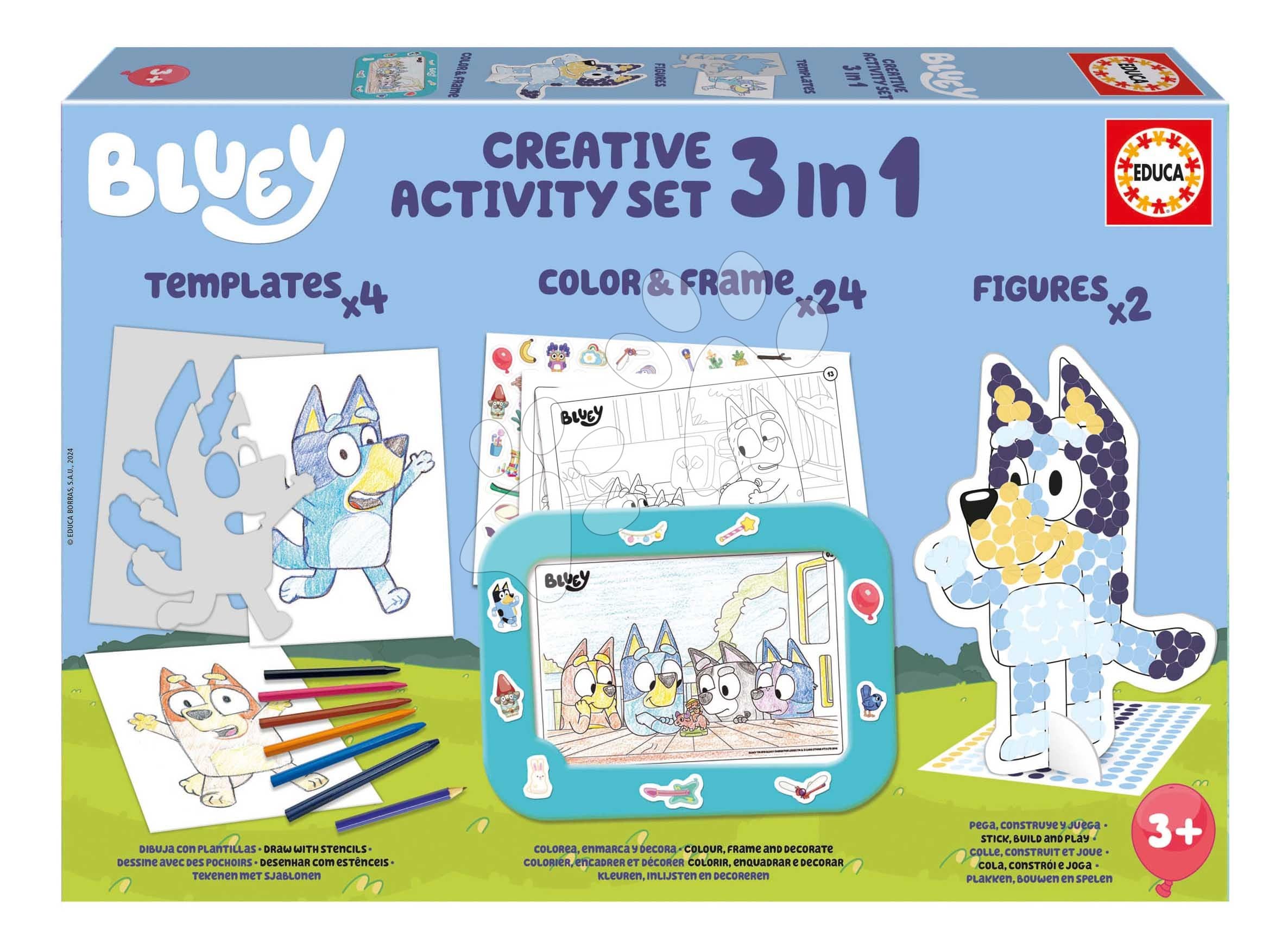 Kreatívne kreslenie s tabletom Creative Activity Set Educa Vytvor a vyfarbi si psíka s predlohami nálepkami a figúrkami
