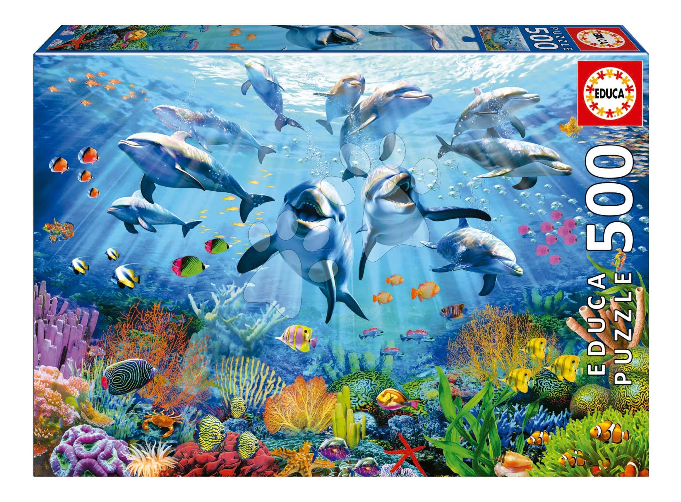 Puzzle Party Under The Sea Educa 500 dielov a Fix lepidlo 1