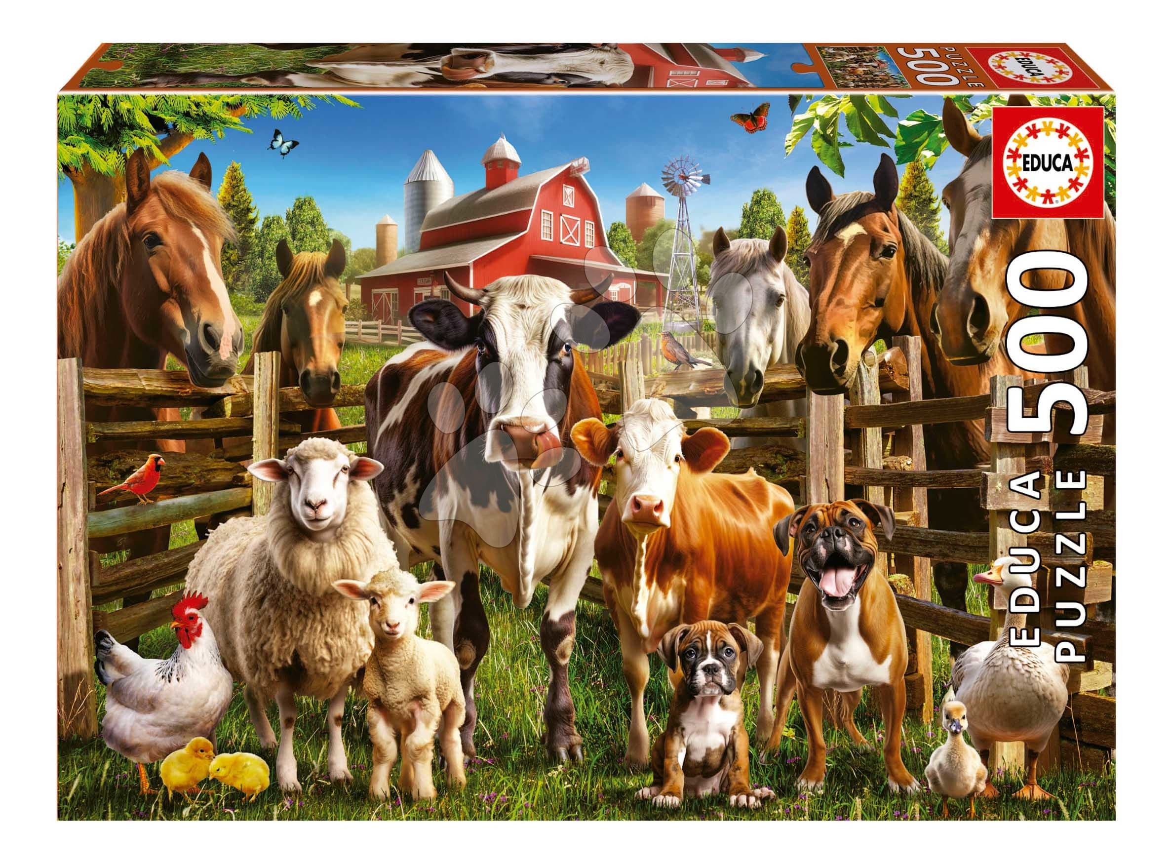 Puzzle Farmyard Buddies Educa 500 dielov a Fix lepidlo 1