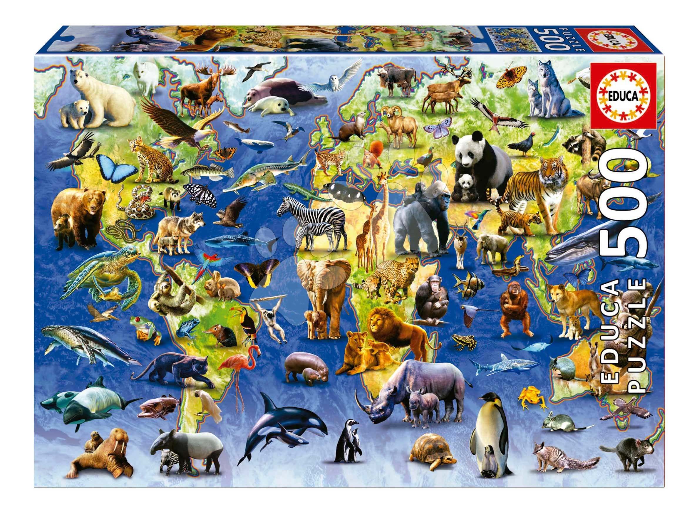 Puzzle One Hundred Endangered Species Educa 500 dielov a Fix lepidlo