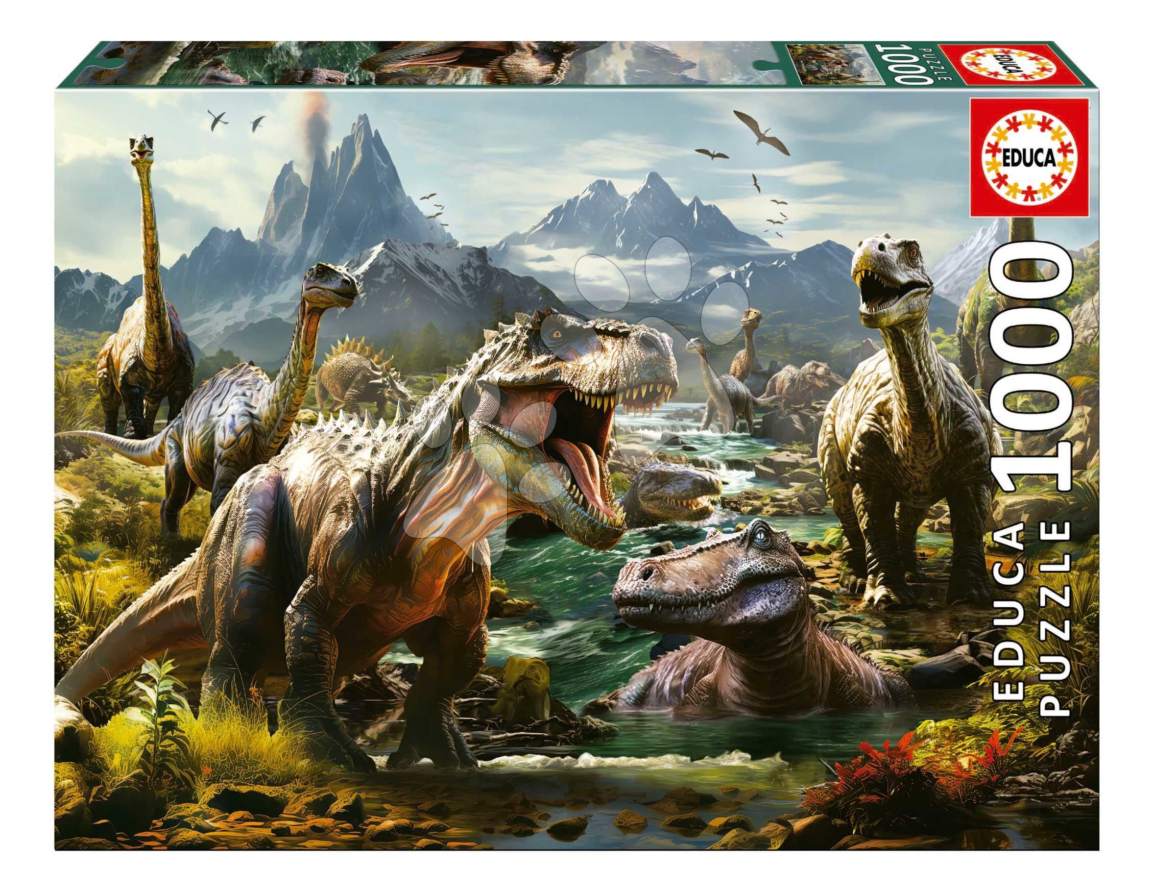 Puzzle Fierce Dinosaurs Educa 1000 dielov a Fix lepidlo 1