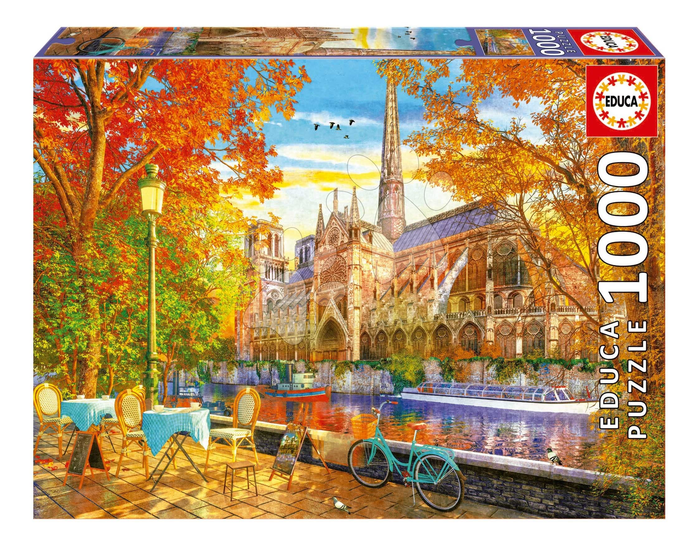 Puzzle Notre Dame in Autumn Educa 1000 dielov a Fix lepidlo 1