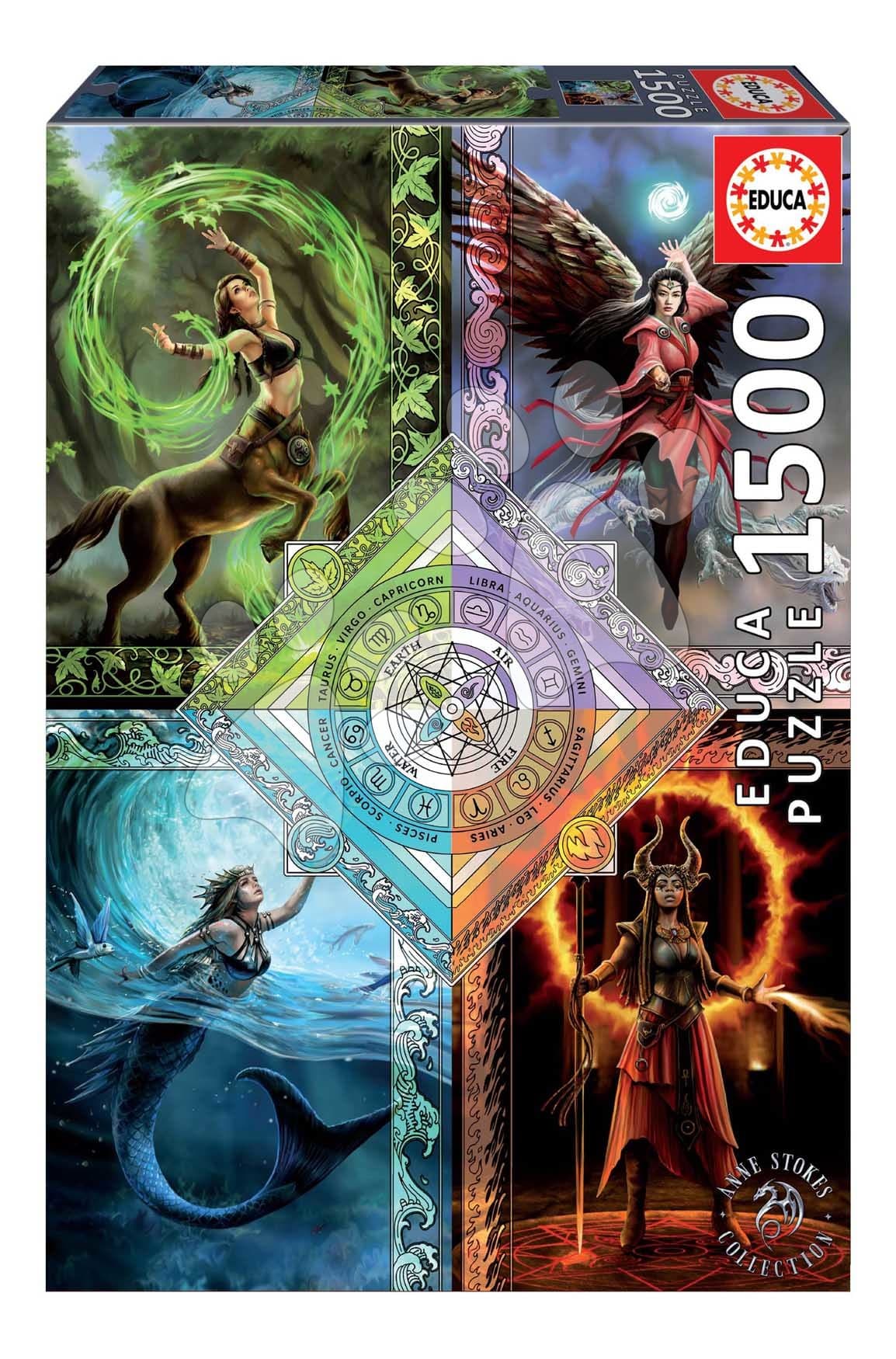 Puzzle Elemental Magic Star Chart Anne Stokes Educa 1500 dielov a Fix lepidlo 1