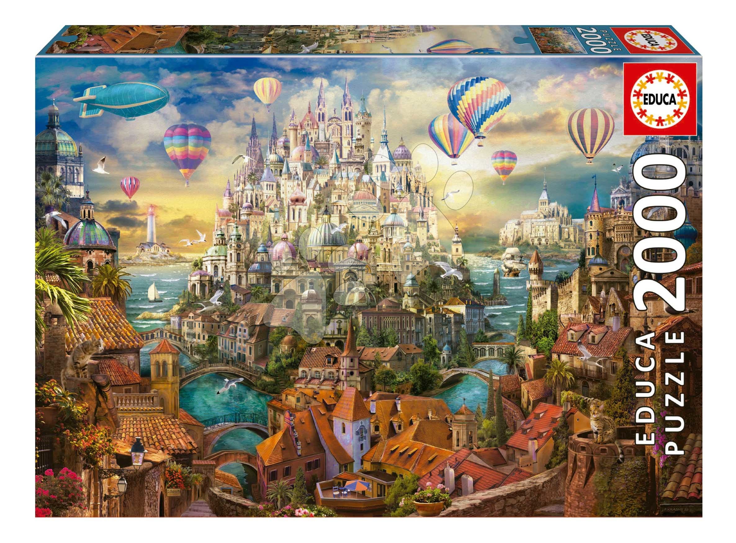 Puzzle Dream Town Educa 2000 dielov a Fix lepidlo