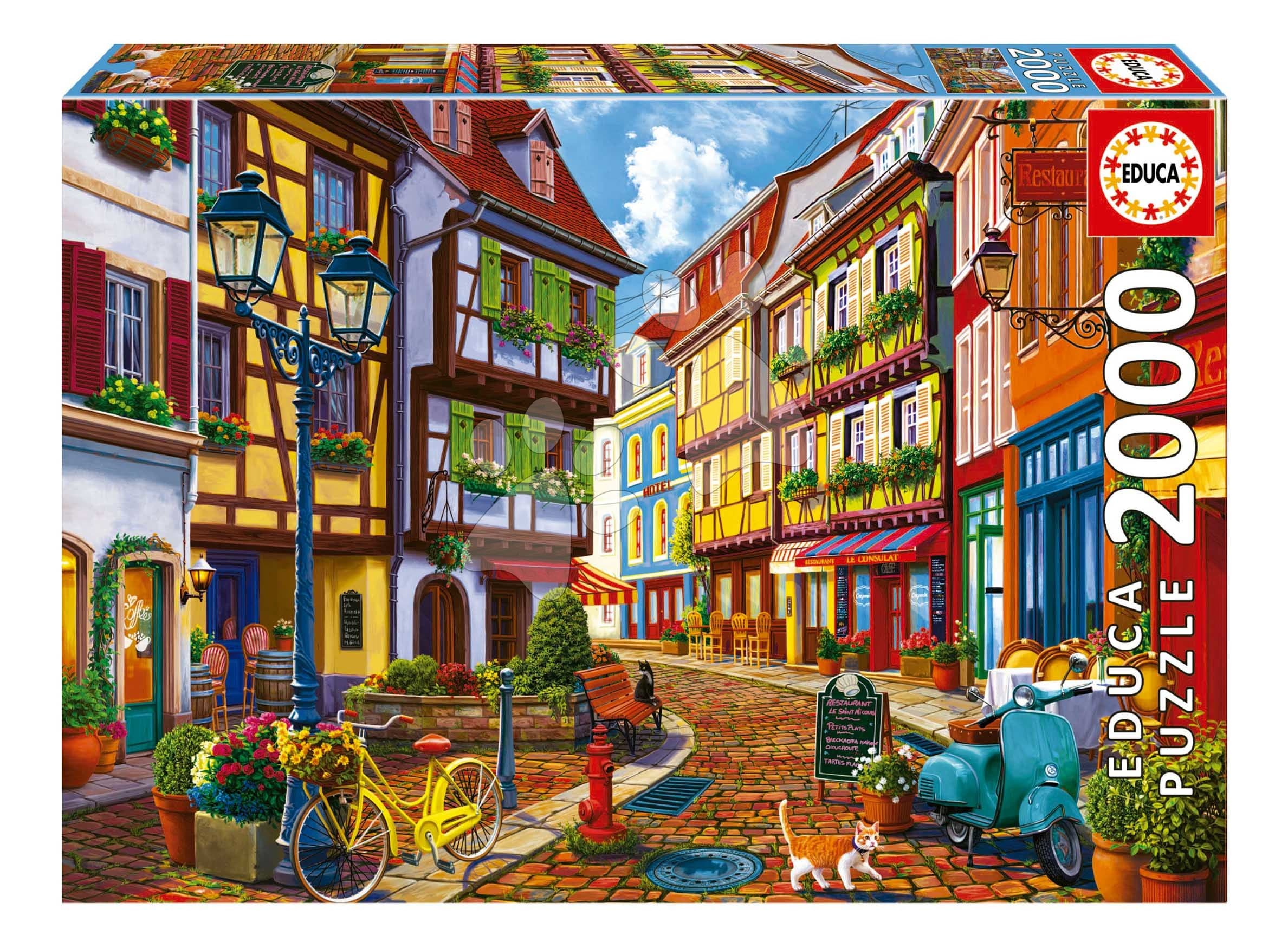 Puzzle Bright Street Educa 2000 dielov a Fix lepidlo 1