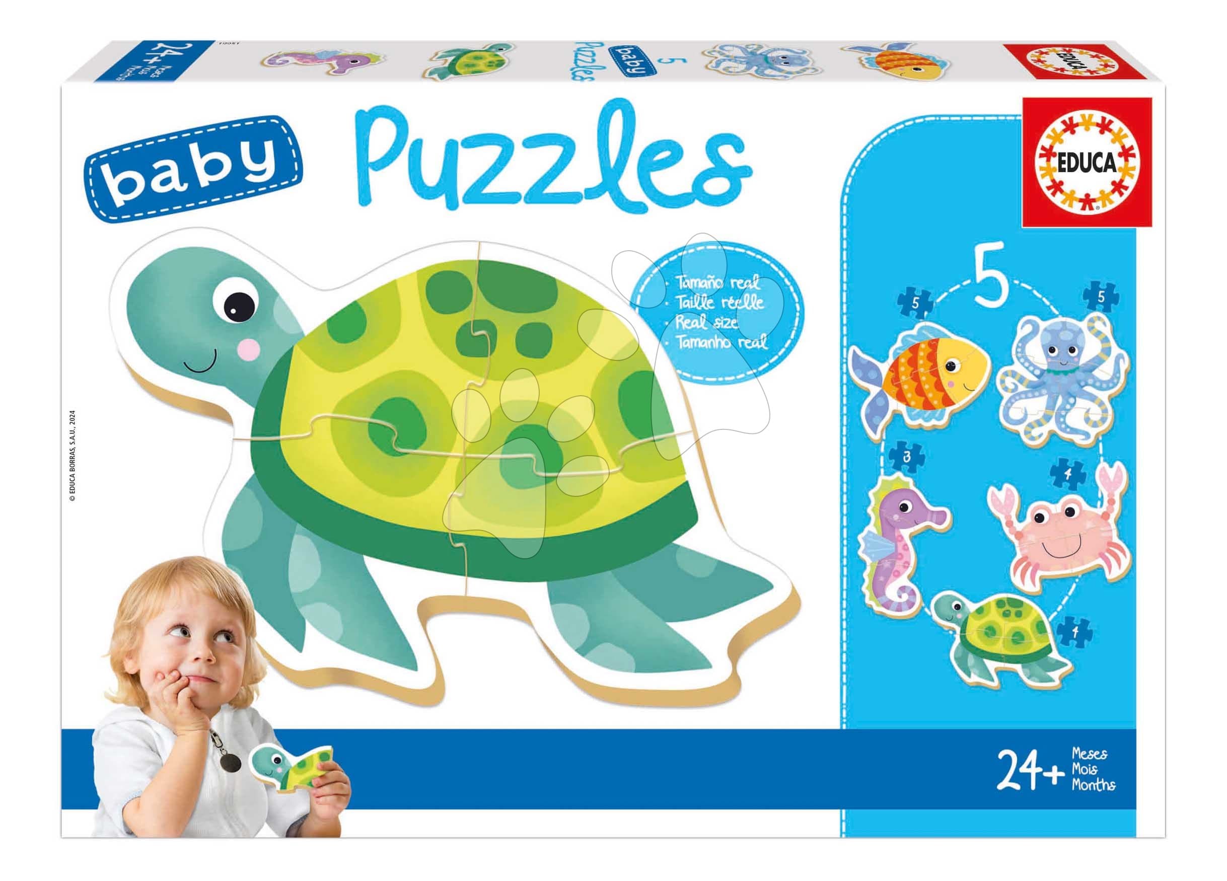 Baby puzzle Morské zvieratká Educa 5-obrázkové od 24 mes 1