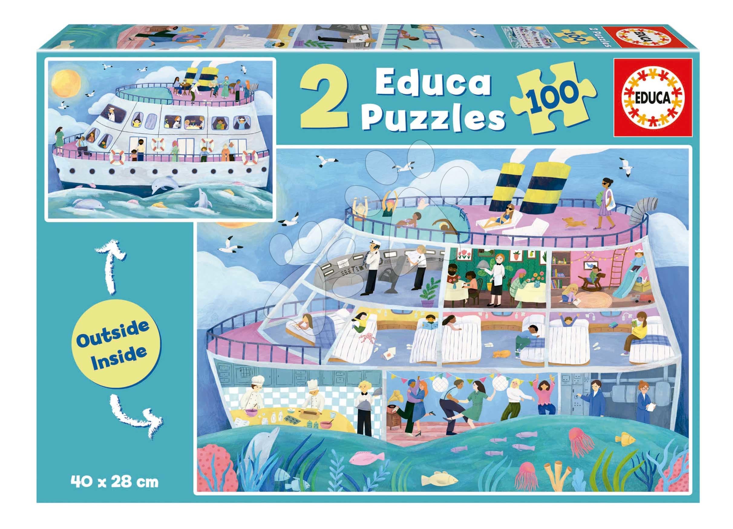 Puzzle Loď Inside&Outside Vessel Educa 2x100 dielov od 6 rokov