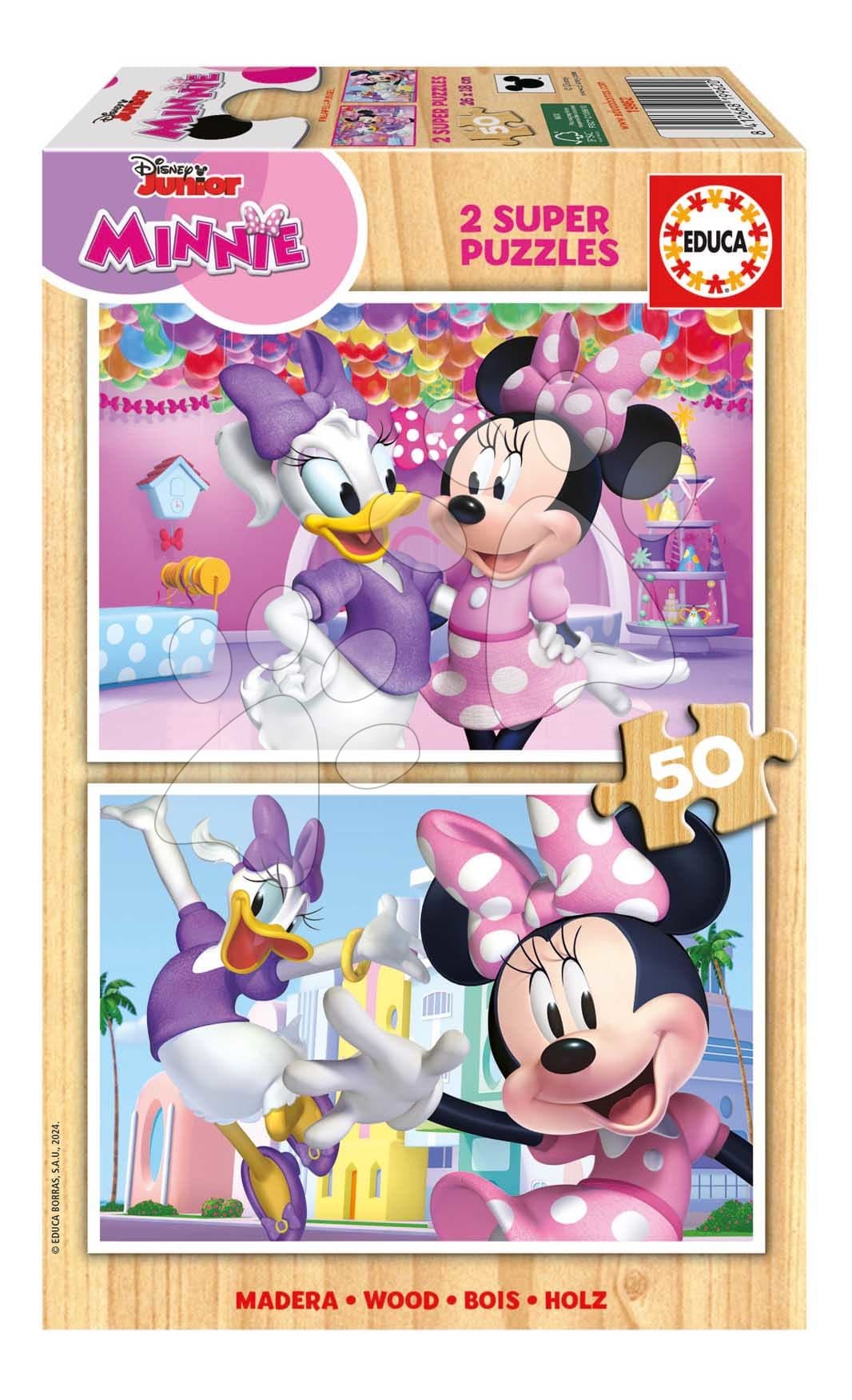 Drevené puzzle Minnie Educa 2x50 dielov 1