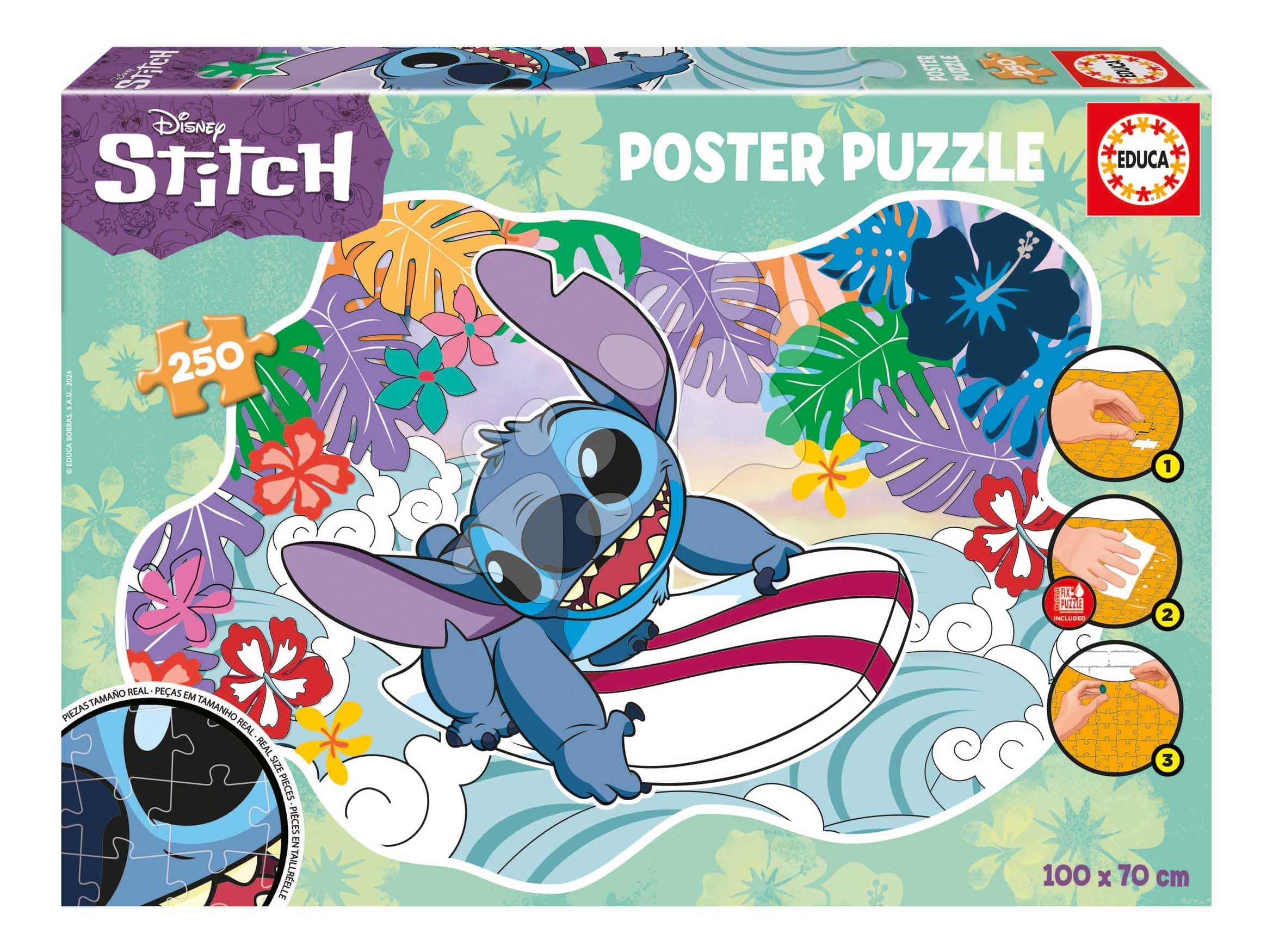 Puzzle plagát Stitch Disney Educa 250 dielov od 8 rokov 1