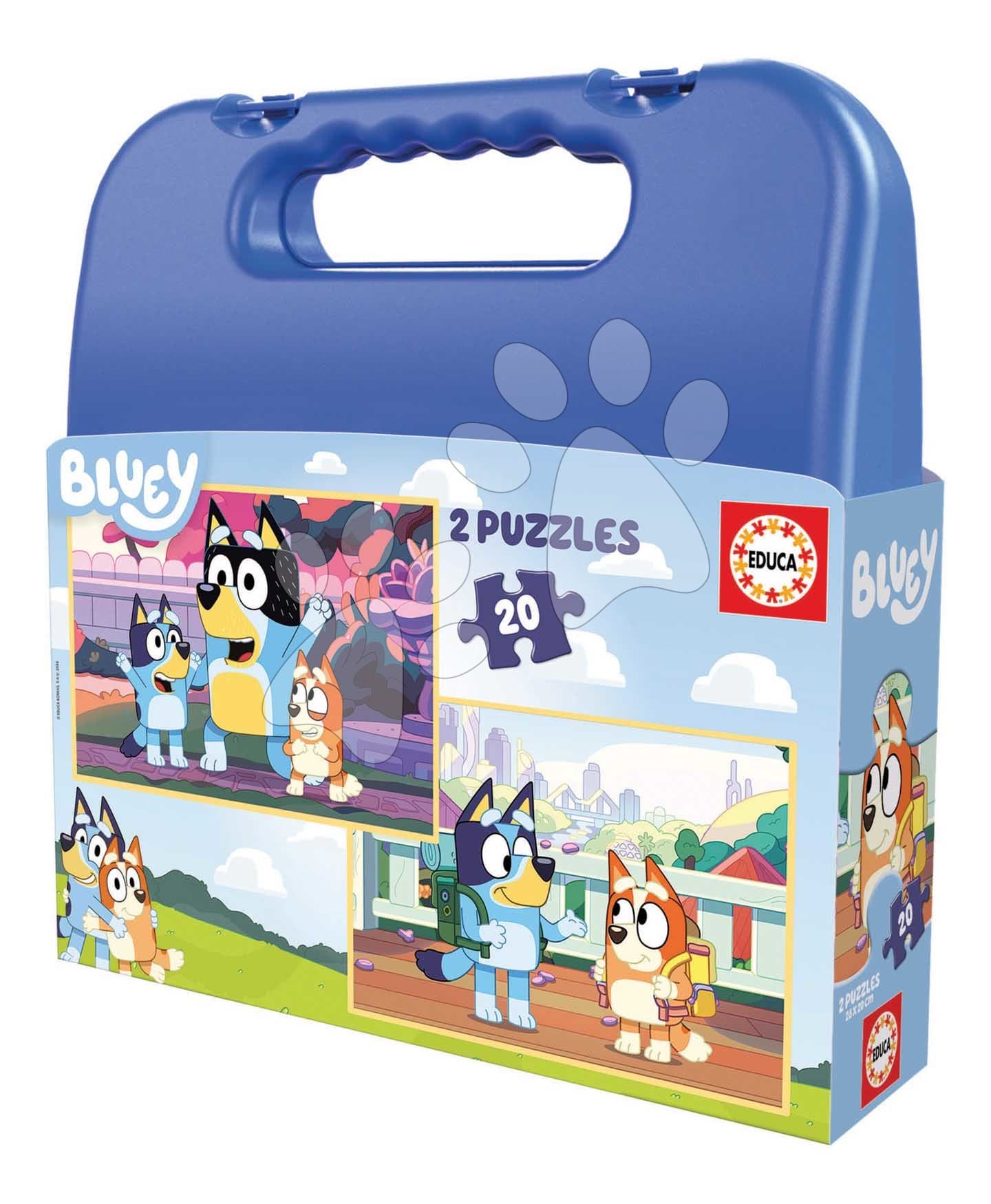 Puzzle v kufríku Bluey Case Educa 2x20 dielov 1