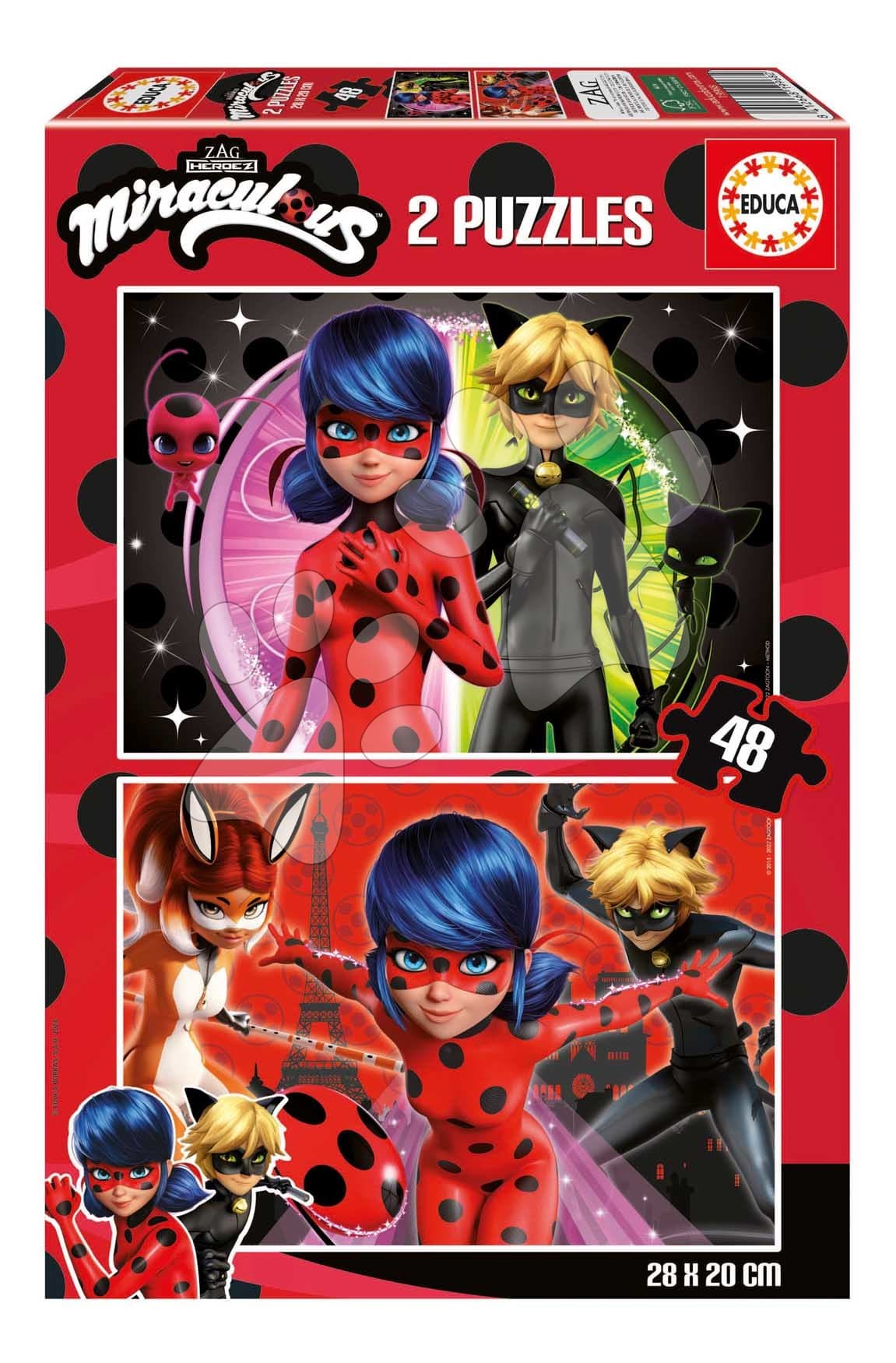 Puzzle Miraculous Ladybug Educa 2x48 dielov od 4 rokov