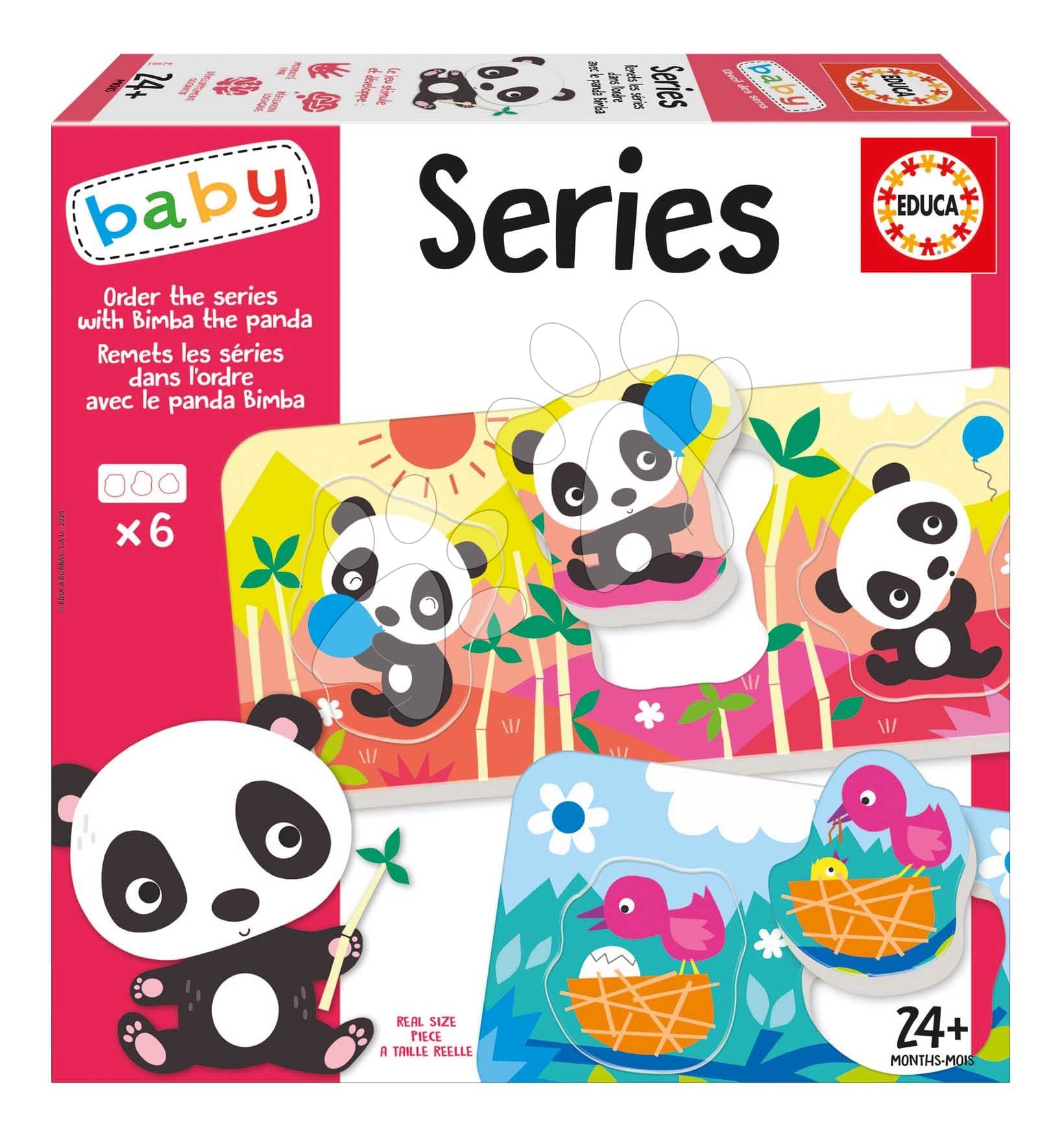 Náučná hra pre najmenších Sort the series with the Bimba Panda Educa Učíme sa vytvárať príbeh so zvieratkami v angličtine a francúzštine od 24 mes 1