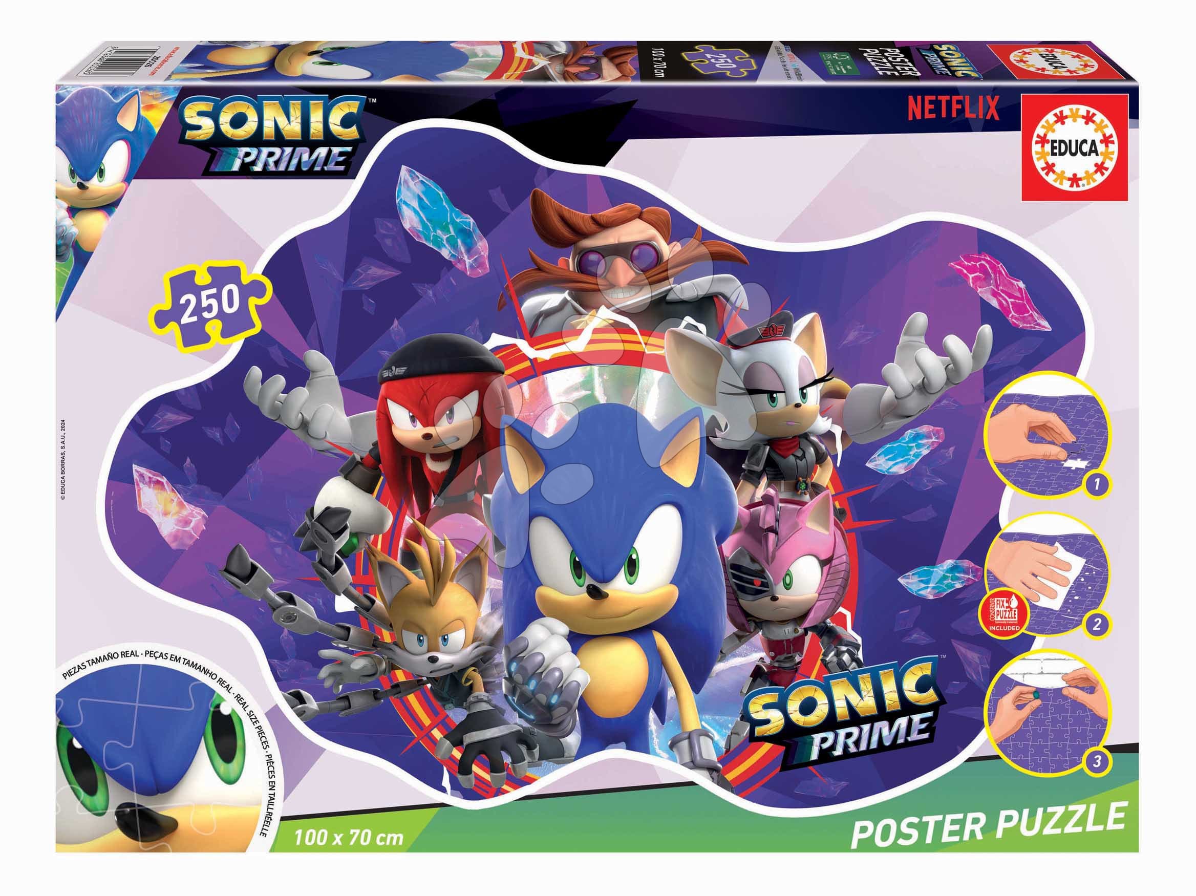 Puzzle plagát Sonic Prime Educa 250 dielov od 8 rokov 1