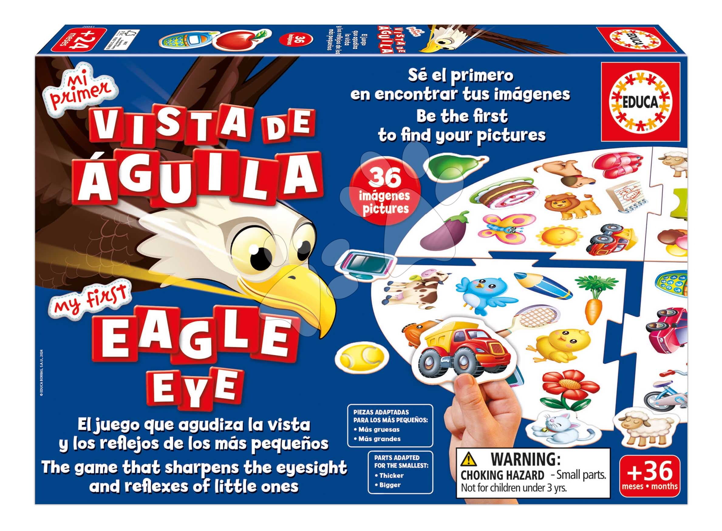 Spoločenská hra Orlí zrak My first Eagle Eye Educa 36 obrázkov v španielčine a angličtine 1