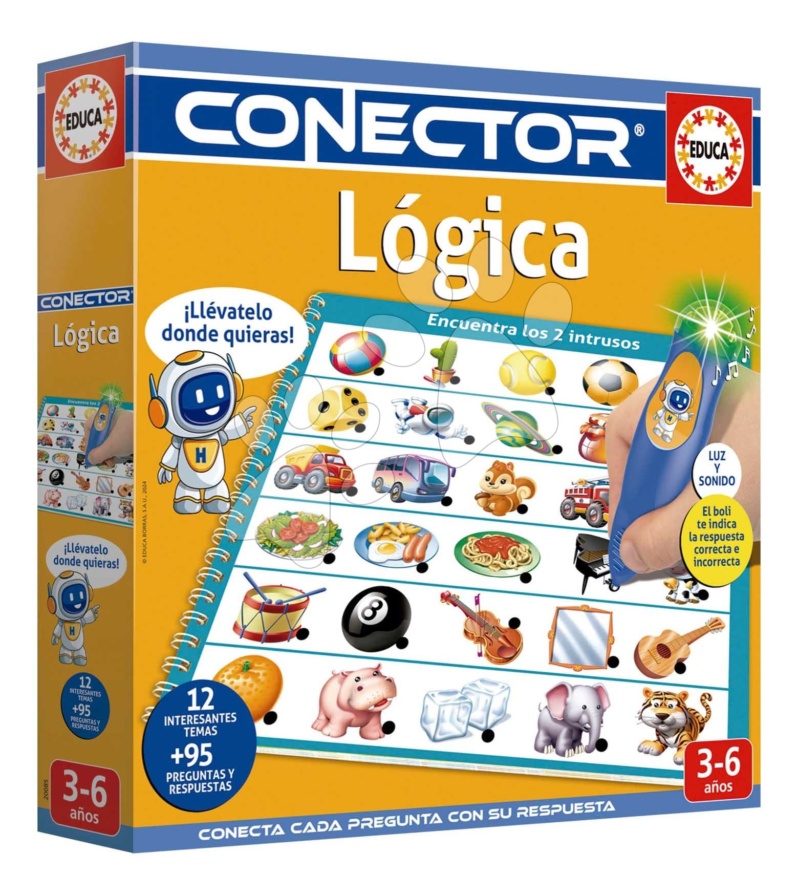 Spoločenská hra Učíme sa logiku Conector Logic Educa s inteligentným perom so zvukom a svetlom 95 otázok v španielčine 1