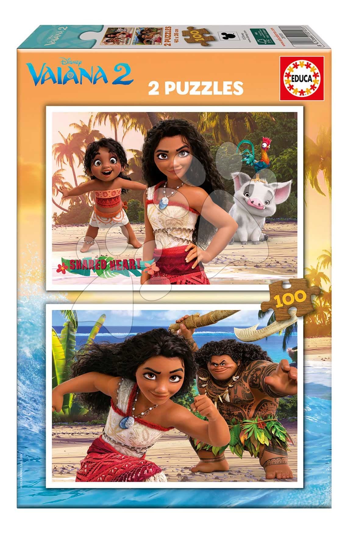 Puzzle Vaiana 2 Disney Educa 2x100 dielov od 6 rokov 1