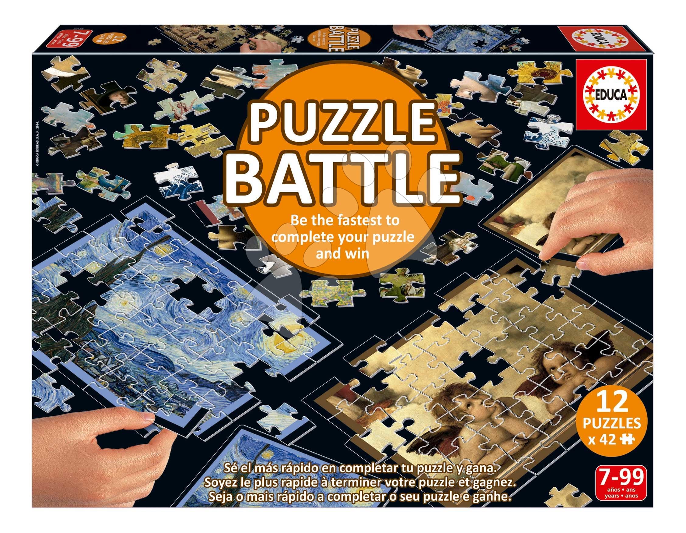Puzzle Battle Umenie Art Educa 12 druhov puzzle 504 dielikov a 12 kariet s obrázkami od 7 rokov