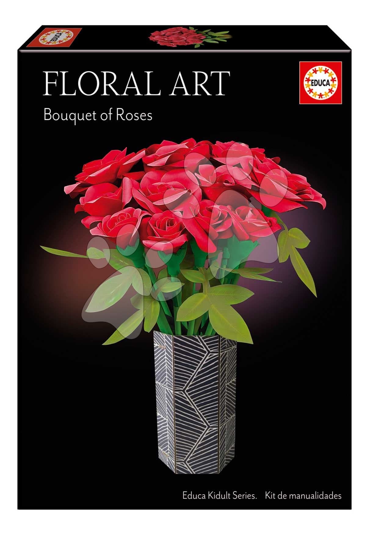 Kreatívne tvorenie Ruže Floral Art Bouquet of Roses Educa poskladaj si vlastnú kyticu od 8 rokov