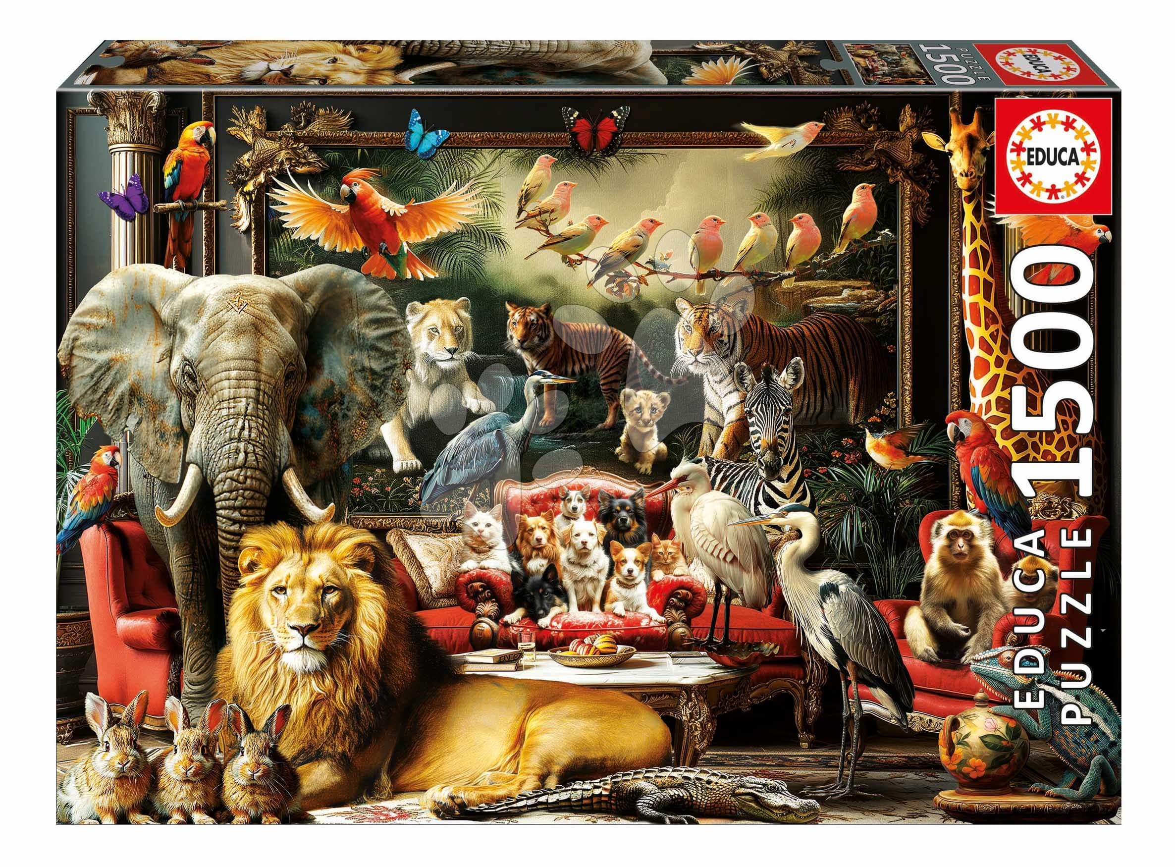 Puzzle The Animal Mansion Educa 1500 dielov a Fix lepidlo 1