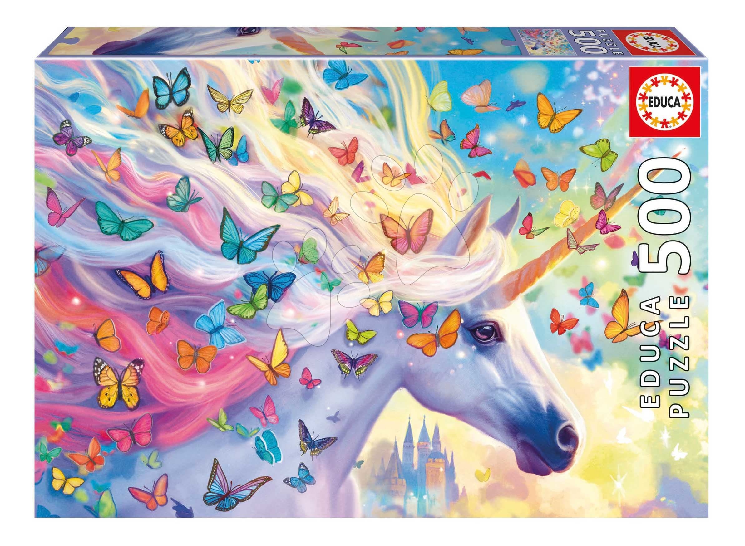 Puzzle Rainbow Unicorn Educa 500 dielov a Fix lepidlo 1