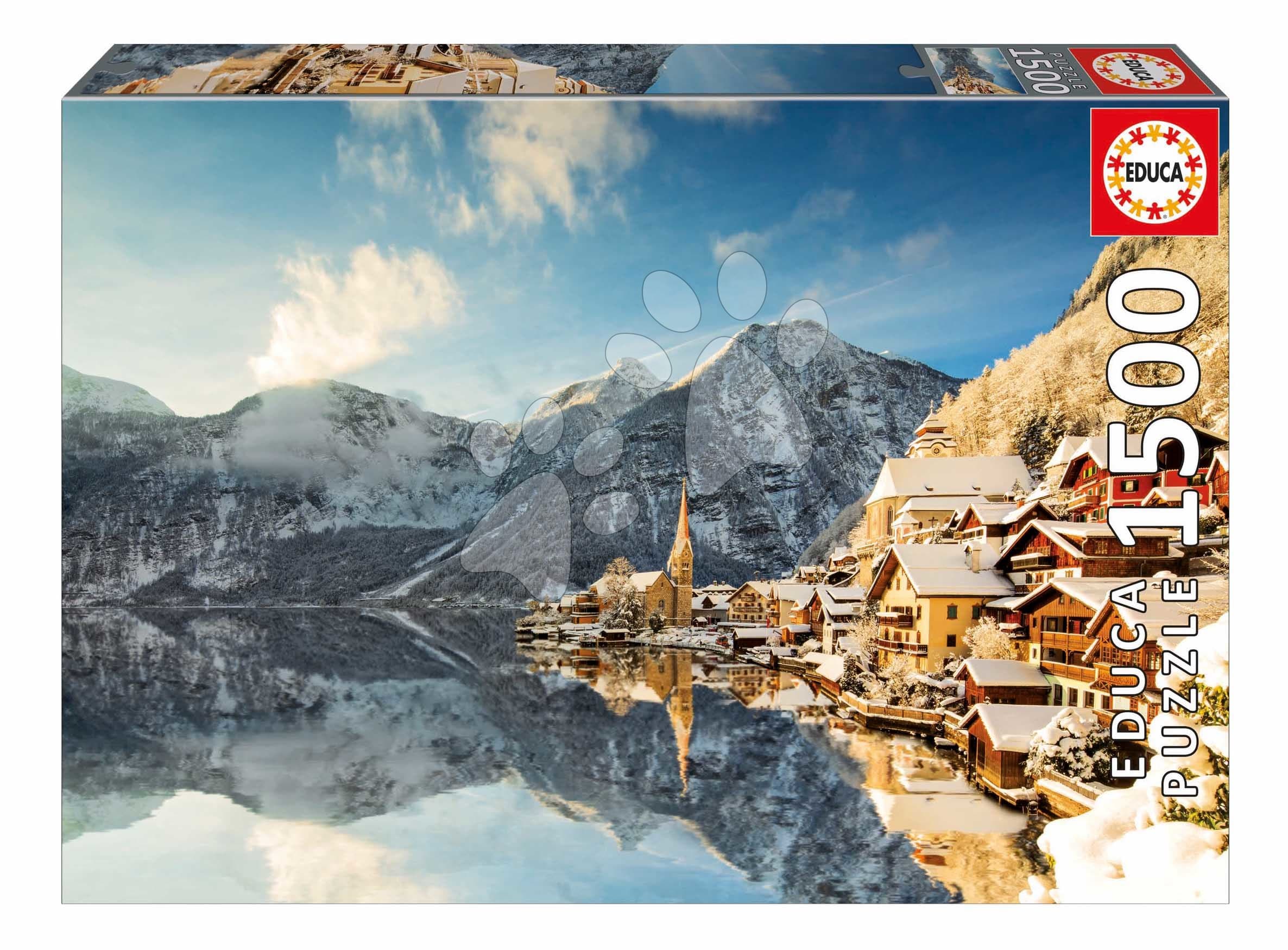Puzzle Winter in Hallstatt Educa 1500 dielov a Fix lepidlo
