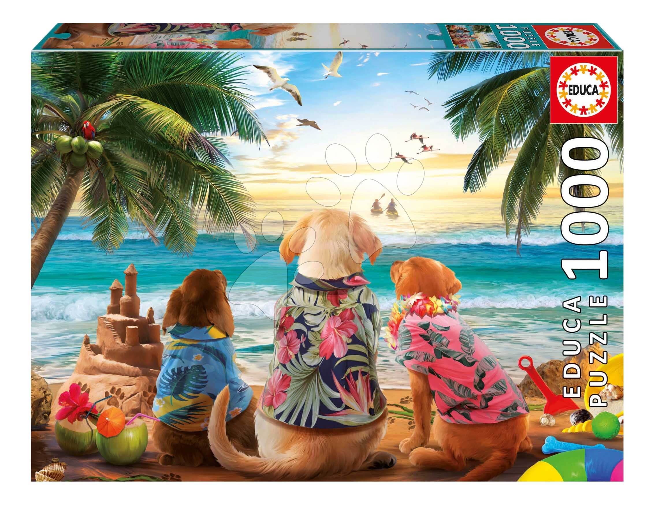 Puzzle Dogs on the Beach Educa 1000 dielov a Fix lepidlo