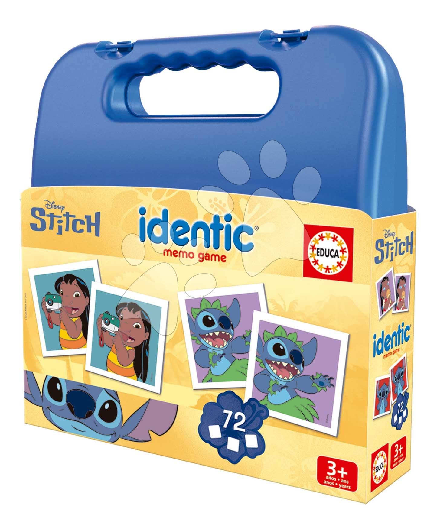 Pexeso v kufríku Stitch Identic Memo Game Educa pamäťová hra 72 kariet