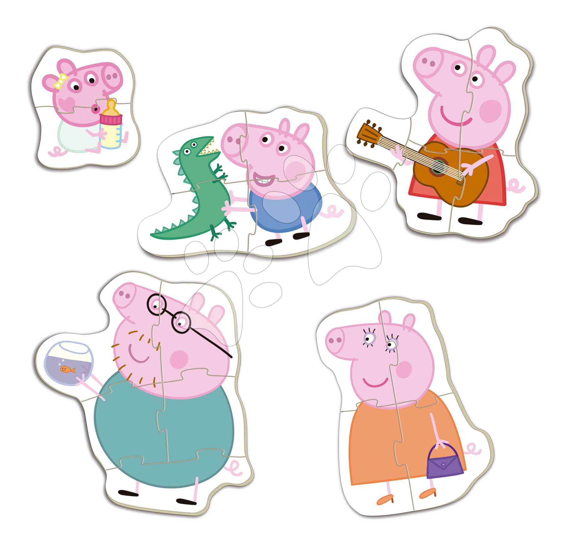 Puzzle pre najmenších Peppa Pig 4 Baby Educa progresívne 2-4-4-4-5 dielikov od 24 mes