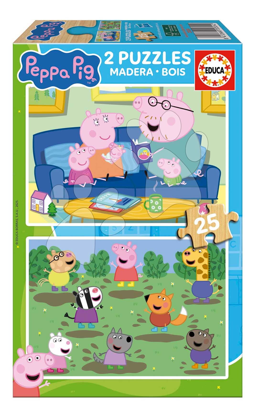 Drevené puzzle Peppa Pig Educa 2x25 dielikov 1
