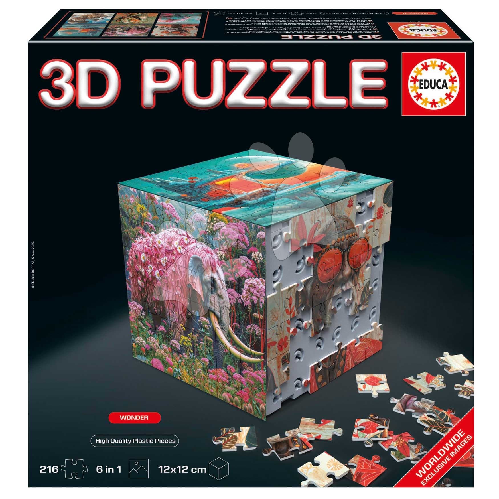 Puzzle v kocke Wonder 3D Cube Educa 216 dielov od 8 rokov