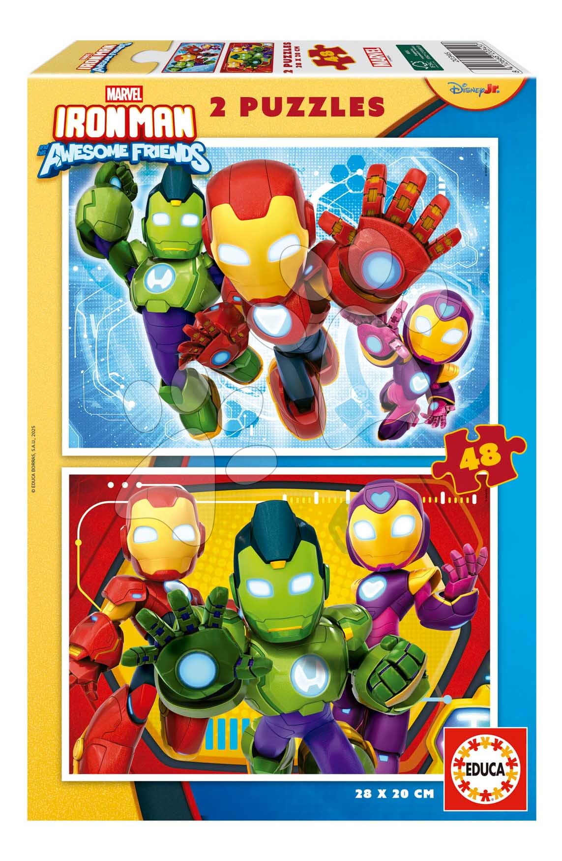 Puzzle Iron Man and His Awesome Friends Educa 2x48 dielov od 4 rokov 1