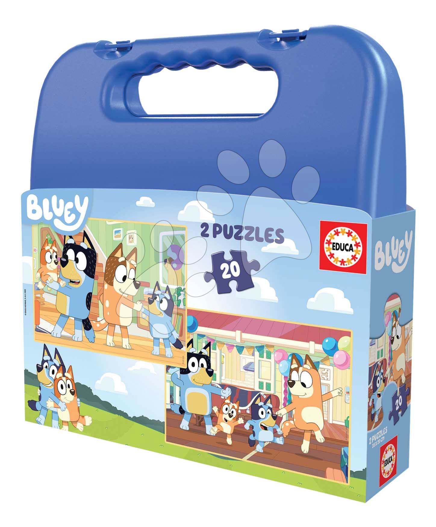 Puzzle v kufríku Bluey Educa 2x20 dielov