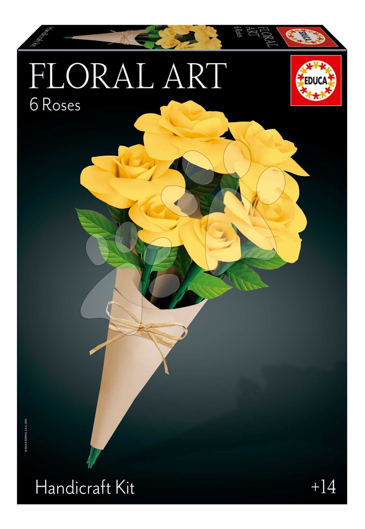 Kreatívne tvorenie Žlté ruže Floral Art Yellow Roses Educa poskladaj si vlastnú kyticu od 14 rokov