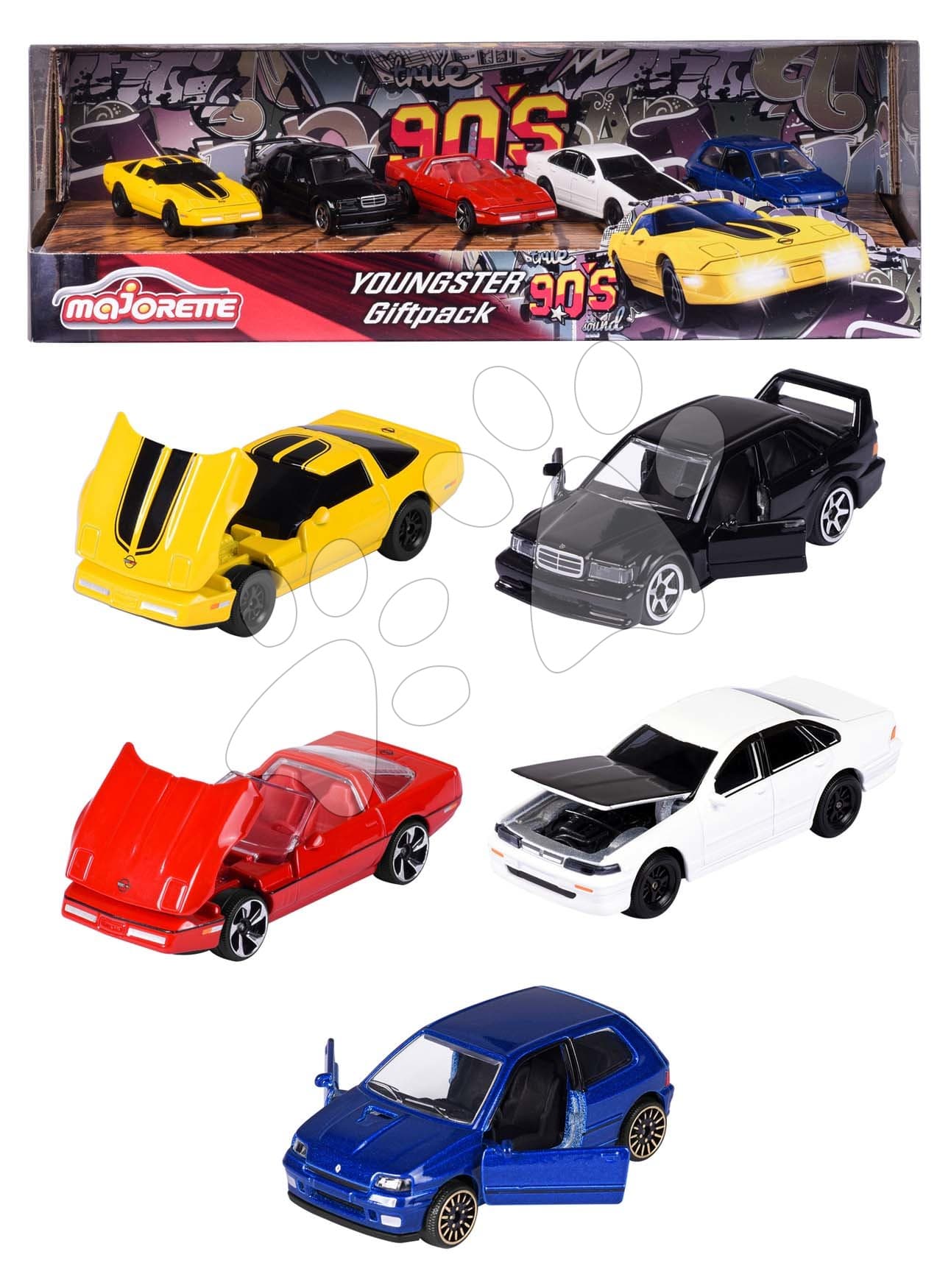 Autíčka Youngster 5 Pieces Giftpack Majorette kovové dĺžka 7,5 cm sada 5 druhov v darčekovom balení 1