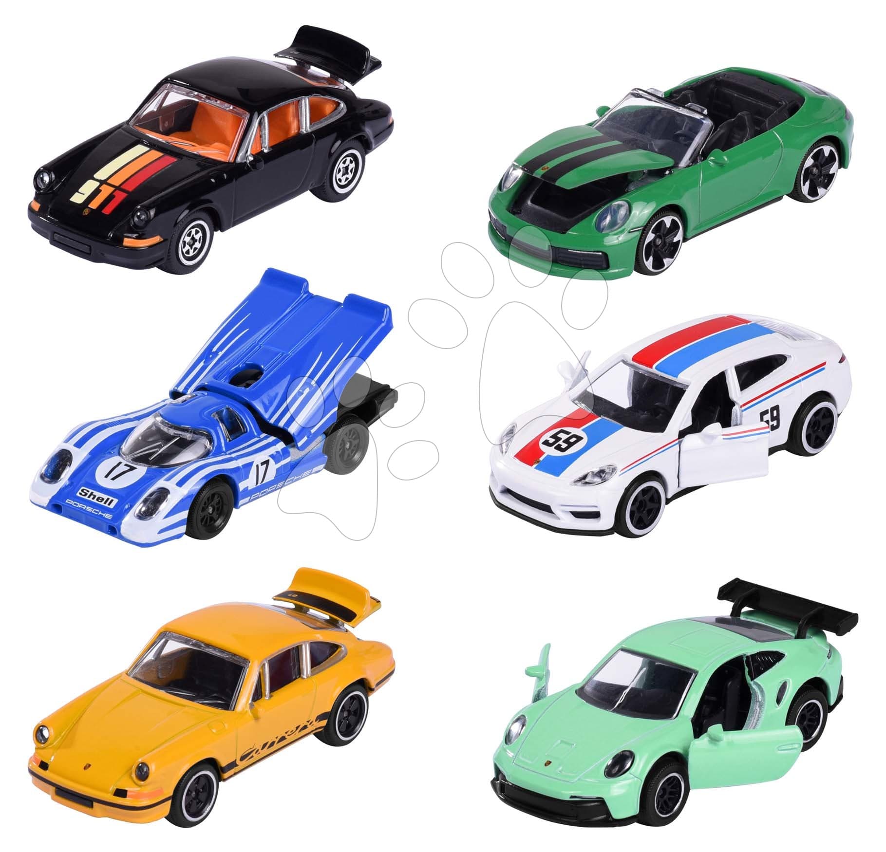 Autíčko Porsche Motorsport Majorette so zberateľskou kartičkou kovové 6 druhov dĺžka 7,5 cm 1
