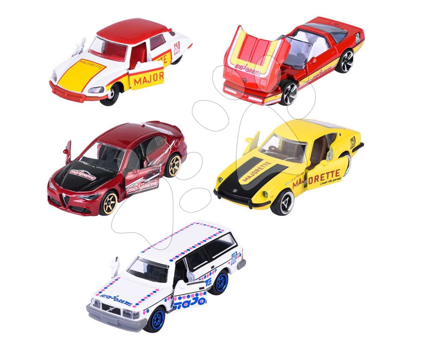 Autíčka Anniversary Edition 5 Pieces Giftpack Majorette kovové s odpružením dĺžka 7,5 cm sada 5 druhov v darčekovom balení