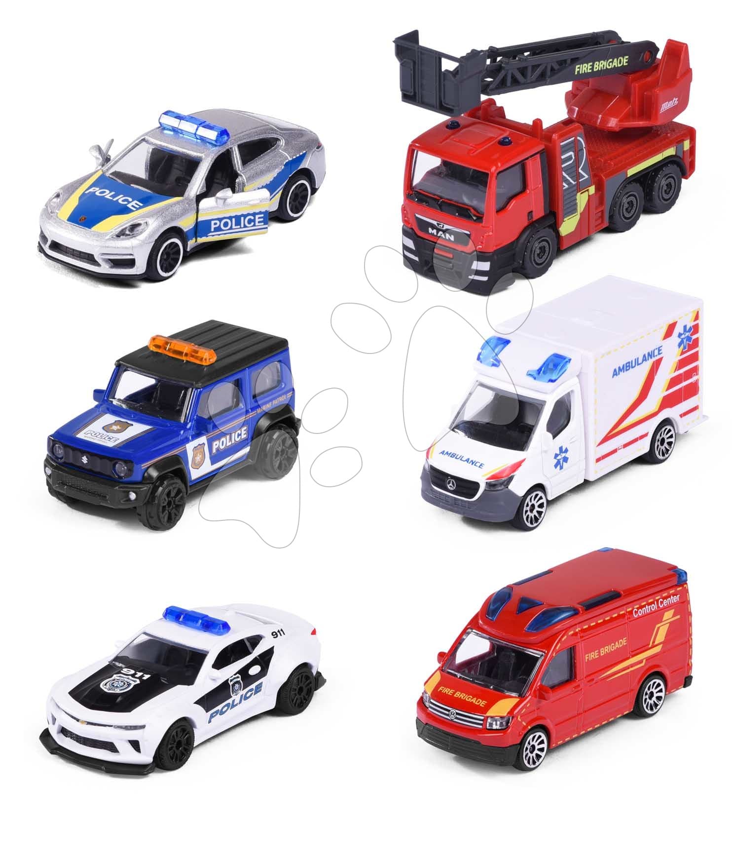 Autíčko zásahové SOS Vehicles Majorette otvárateľné 7,5 cm dĺžka 6 rôznych druhov